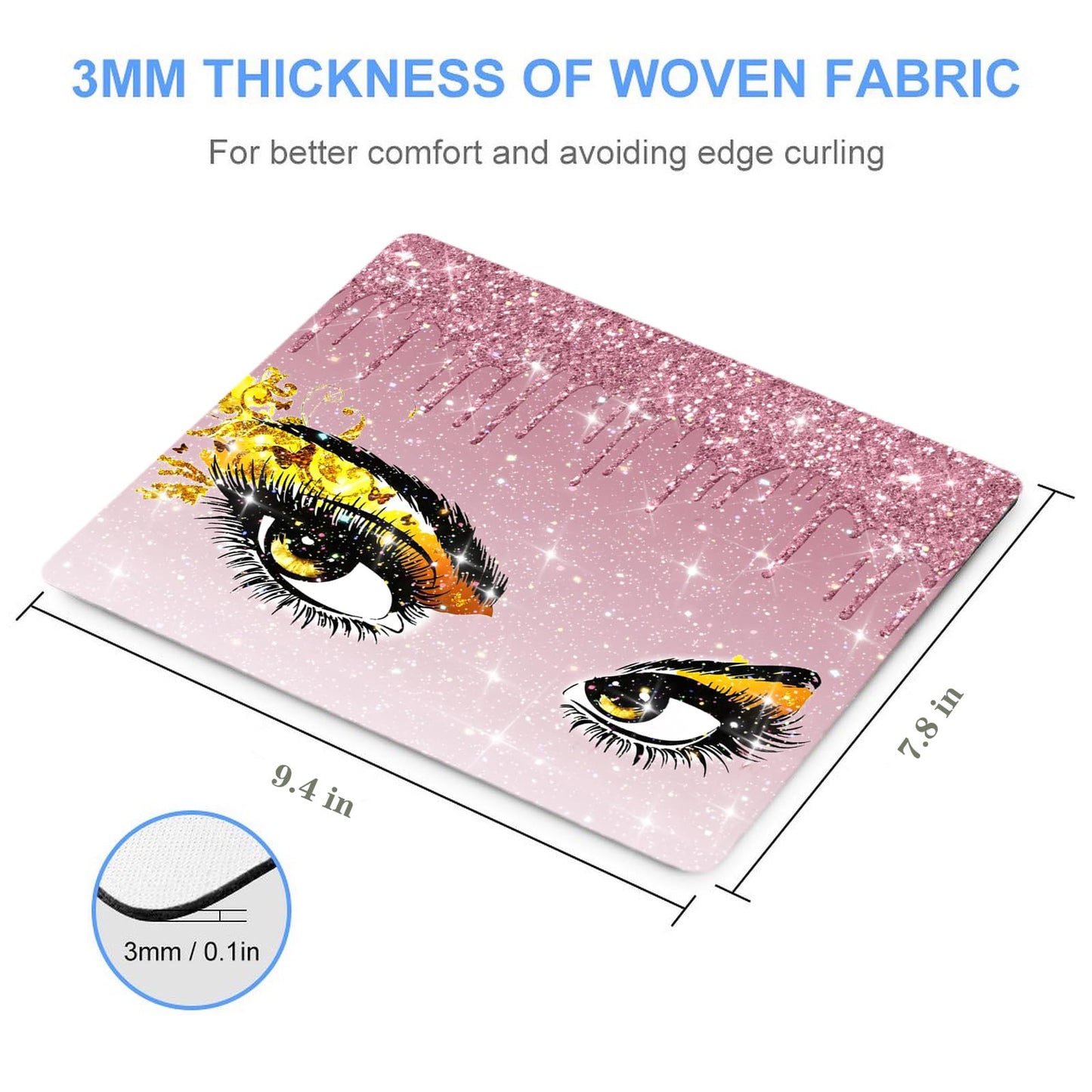 Mouse Pad Bling Diamond Glitter Sparkle Rose Gold Mousepad Hot Pink Mouse Pad, Bling Desk