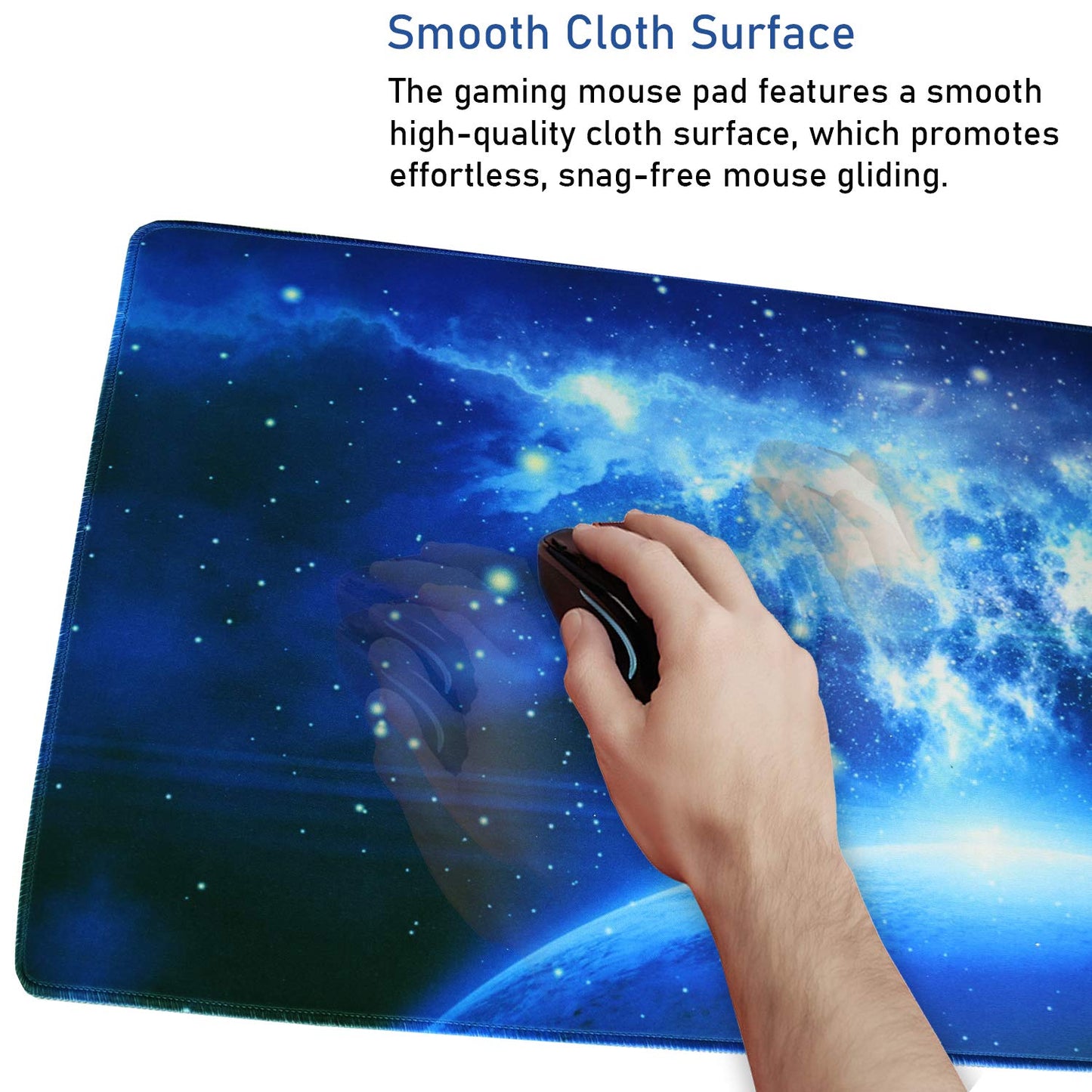 Extended Large Mouse Pad, Gaming Mouse Pad with Nonslip Base- Blue