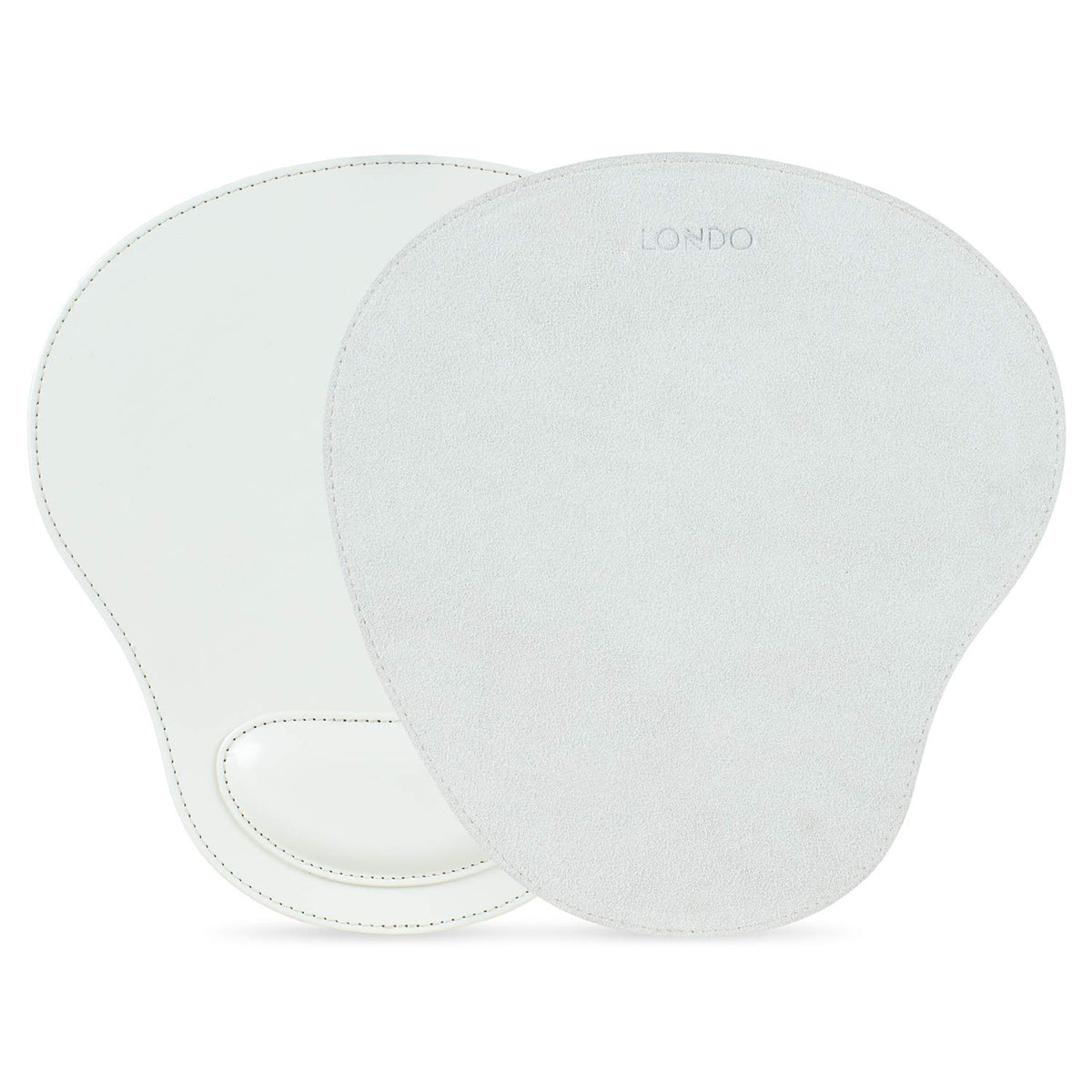 Londo PU Leather Oval Shape Non-Slip Mousepad with Wrist Rest Support, Waterproof Surface, Comfort