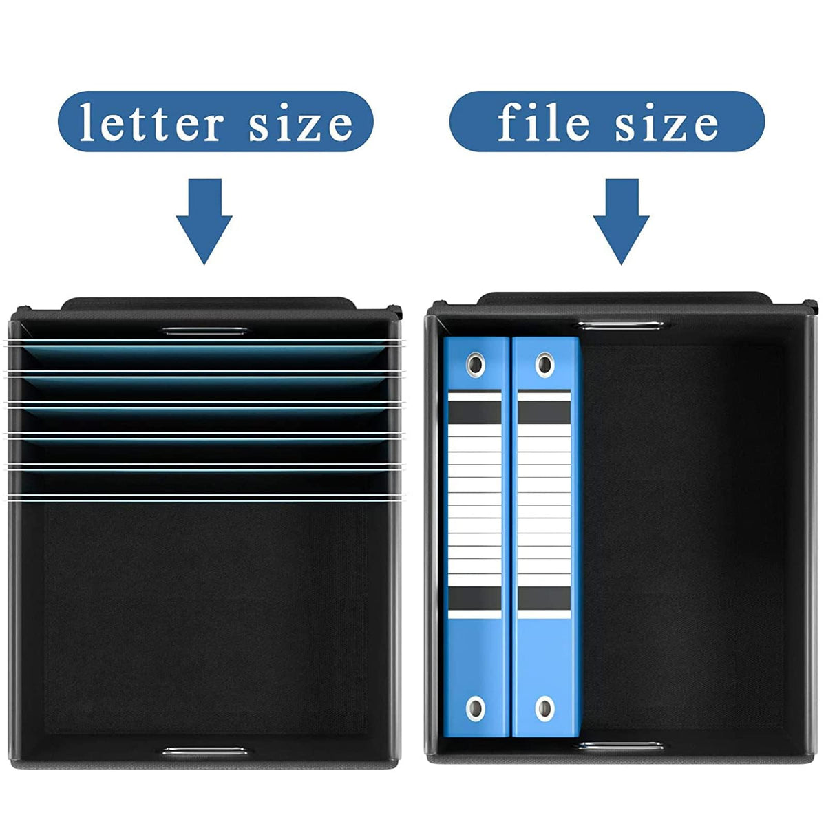 Huolewa File Organizer Box with Lids, Collapsible File Folder Organizer