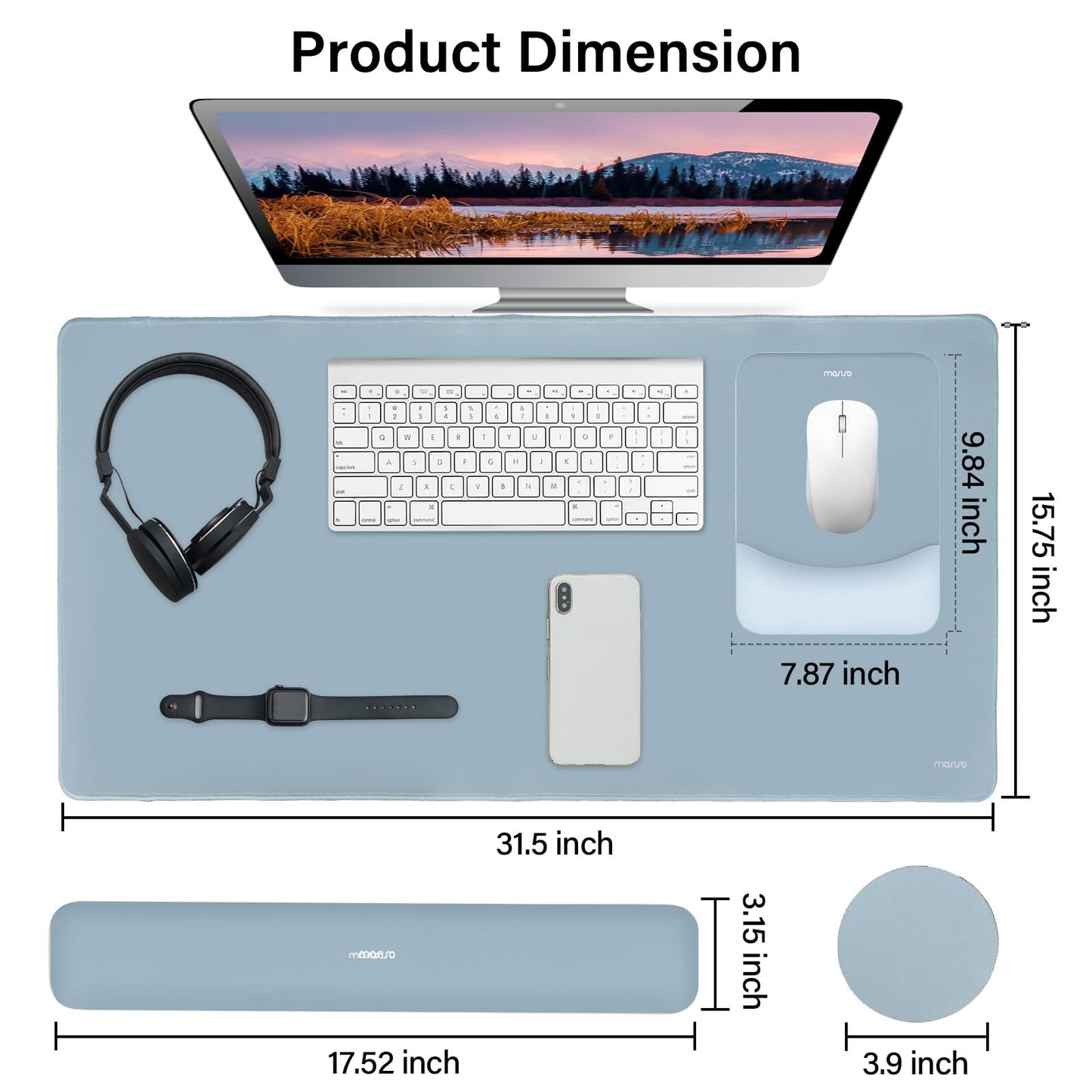 MOSISO Keyboard Mouse Pad Set, Large Gaming Mouse Pad&Keyboard Wrist Rest