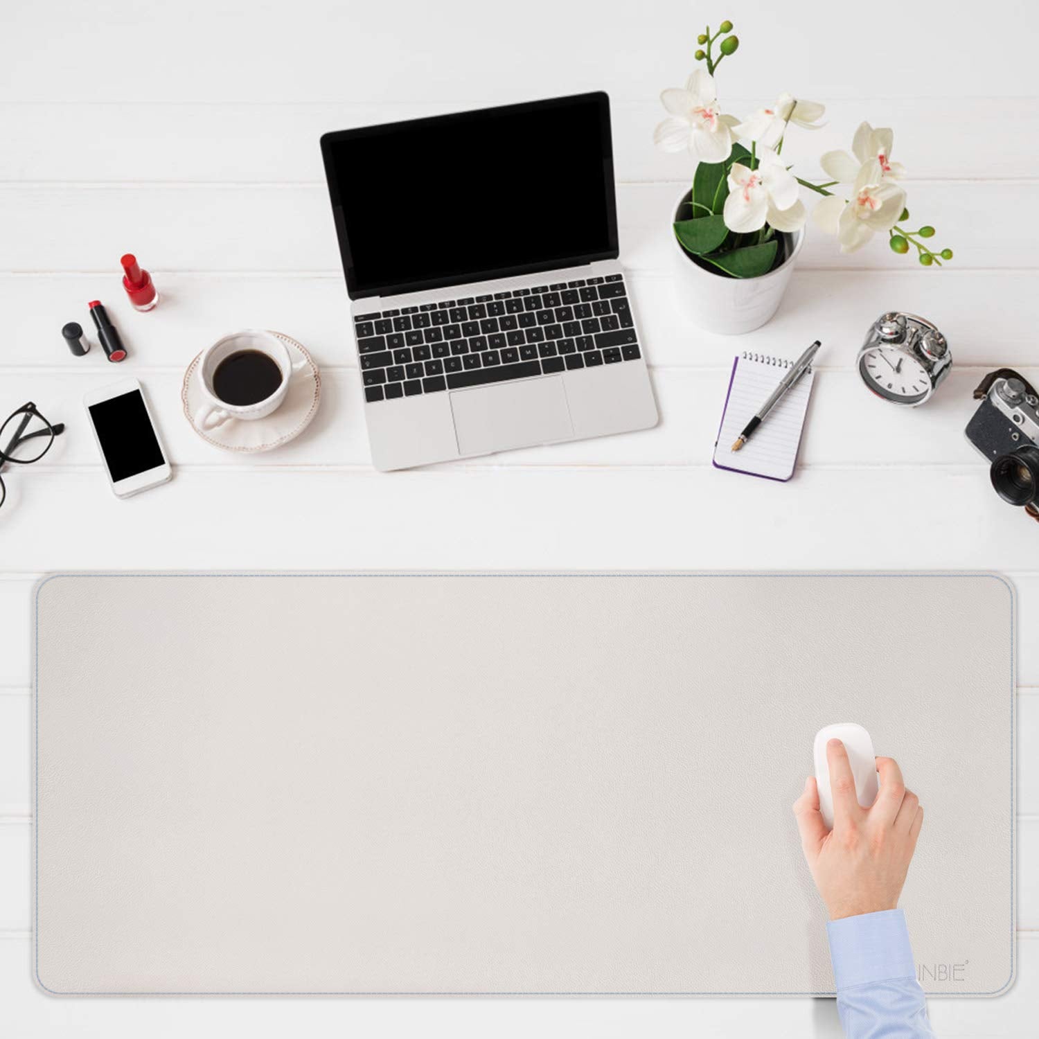 CENNBIE 47.2" x 19.6" Leather Desk mat, Desk mats on top of desks,Perfect Desk Mate for Office and