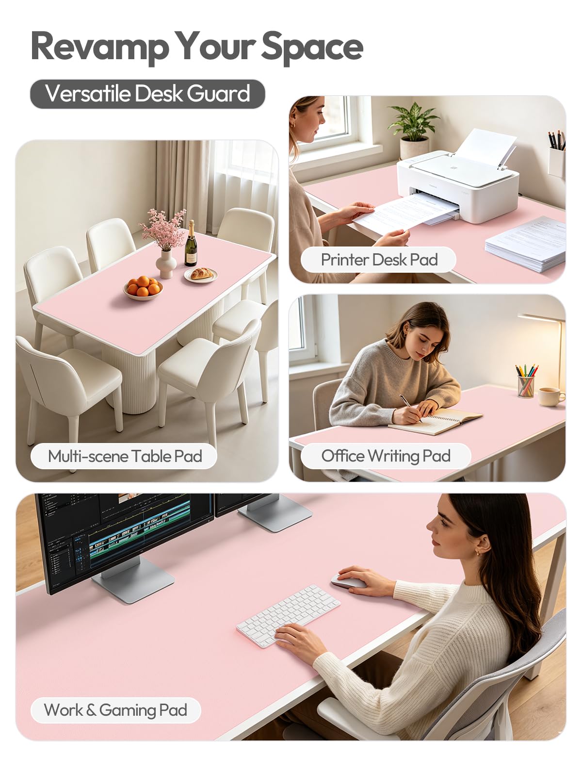 YSAGi Leather Desk Pad Protector, Office Desk Mat, Large Mouse Pad, Non-Slip PU Leather Desk