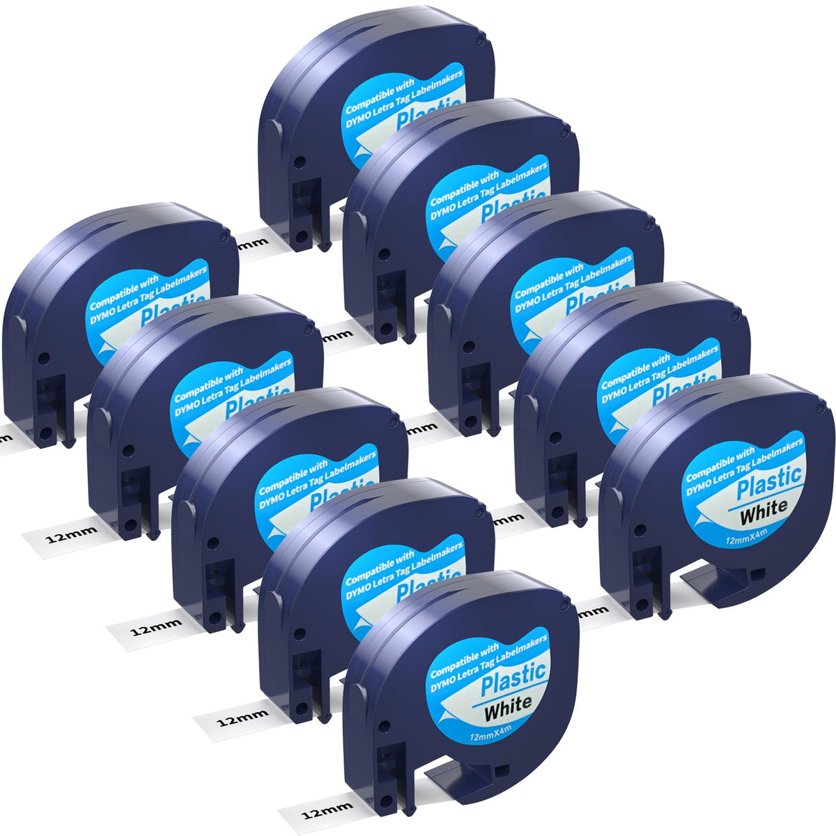 10 Pack Compatible with Dymo Letratag Refills 91201 91331 S0721660 Label Maker Tape White Plastic