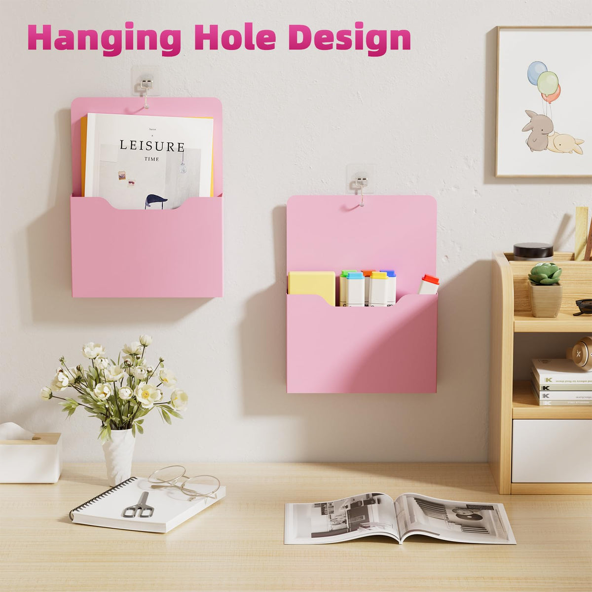 Marbrasse Magnetic File Holder - Magnetic Paper Holder, Pocket Organizer Office Supplies Storage