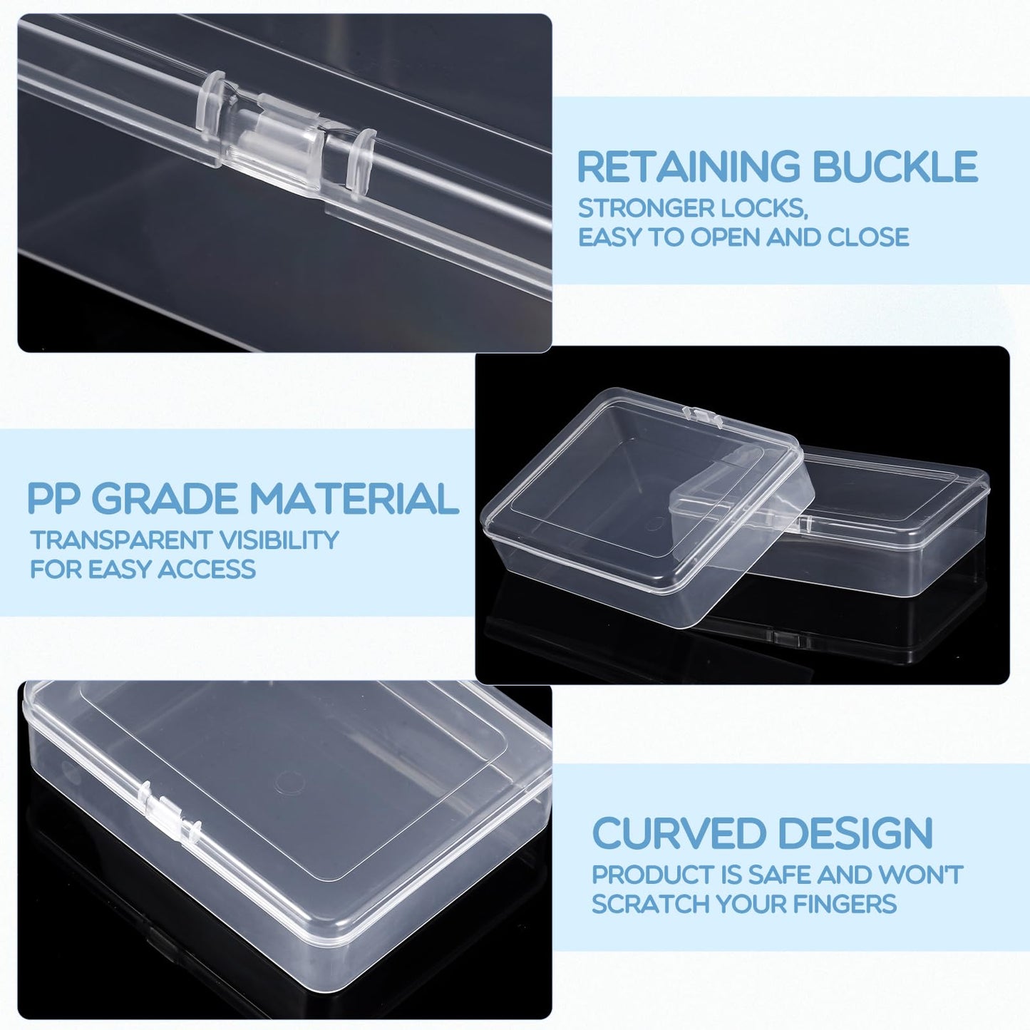 Jetec 30 Pieces Small Clear Plastic Storage Box, 5 x 4 x 1.3 Inch