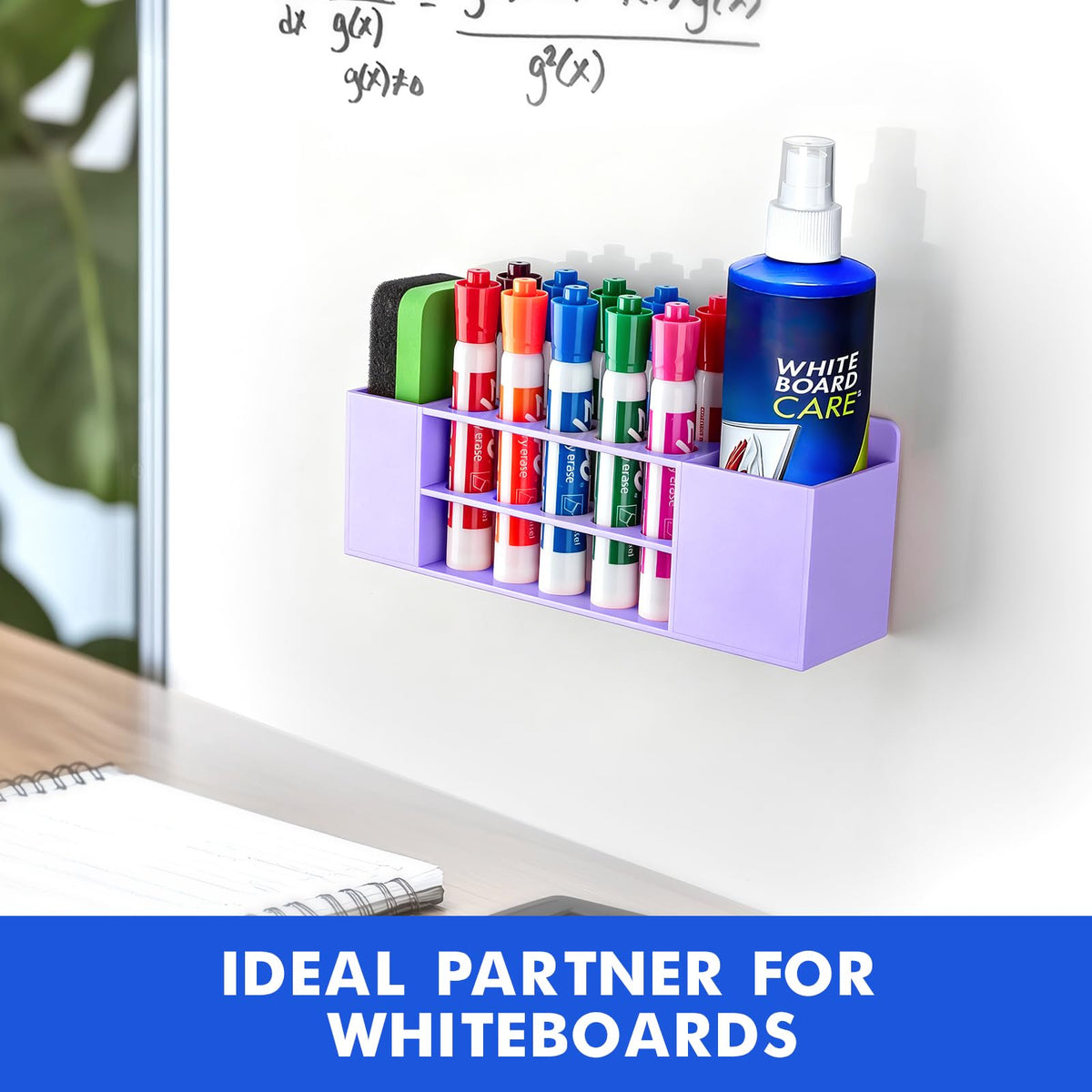 Banafich Wall Mounted Magnetic Dry Erase Marker Holder for White Board