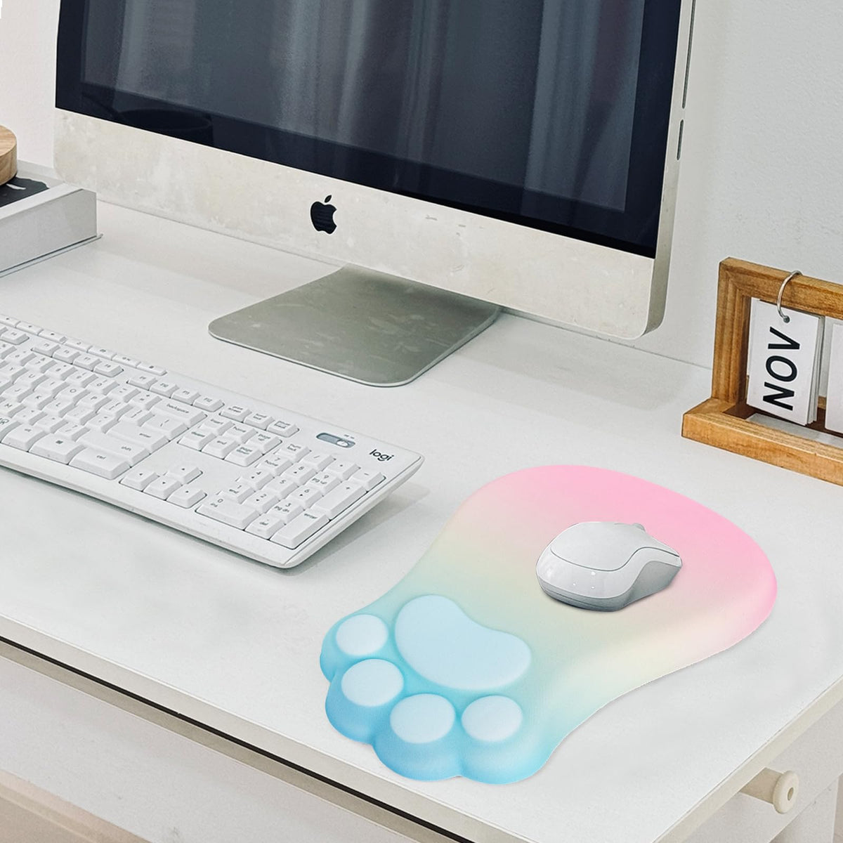 L-SPOUTTO Ergonomic Mouse Pad with Wrist Rest,Cute Mouse Pad Wrist Support