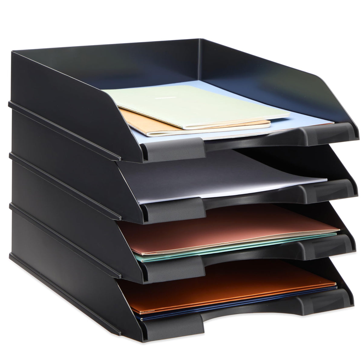 Stockroom Plus Letter Tray - Stackable Desk Organizer Trays - Desktop File Organizer - Mail &