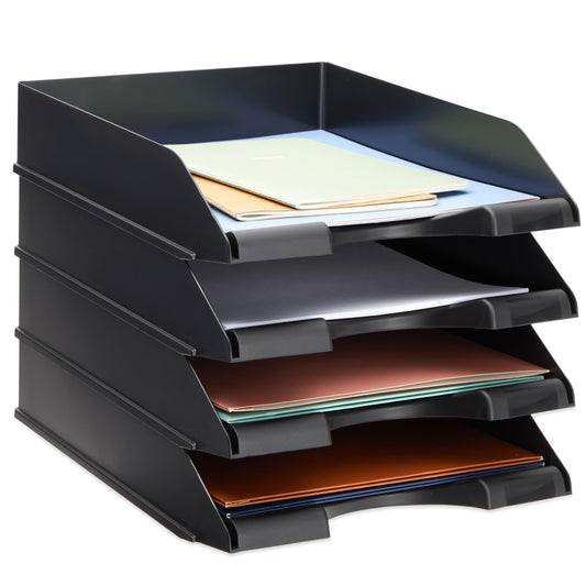 Stockroom Plus Letter Tray - Stackable Desk Organizer Trays - Desktop File Organizer - Mail &