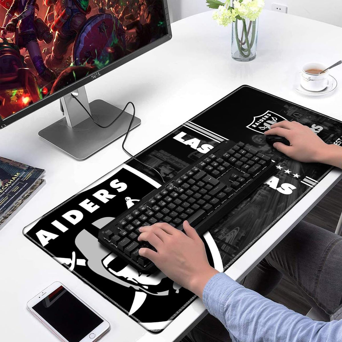 Large Stitched Edges Gaming Mouse Pad,31.5 X 13.8 Inch Mousepad for Laptop Computer Desktop