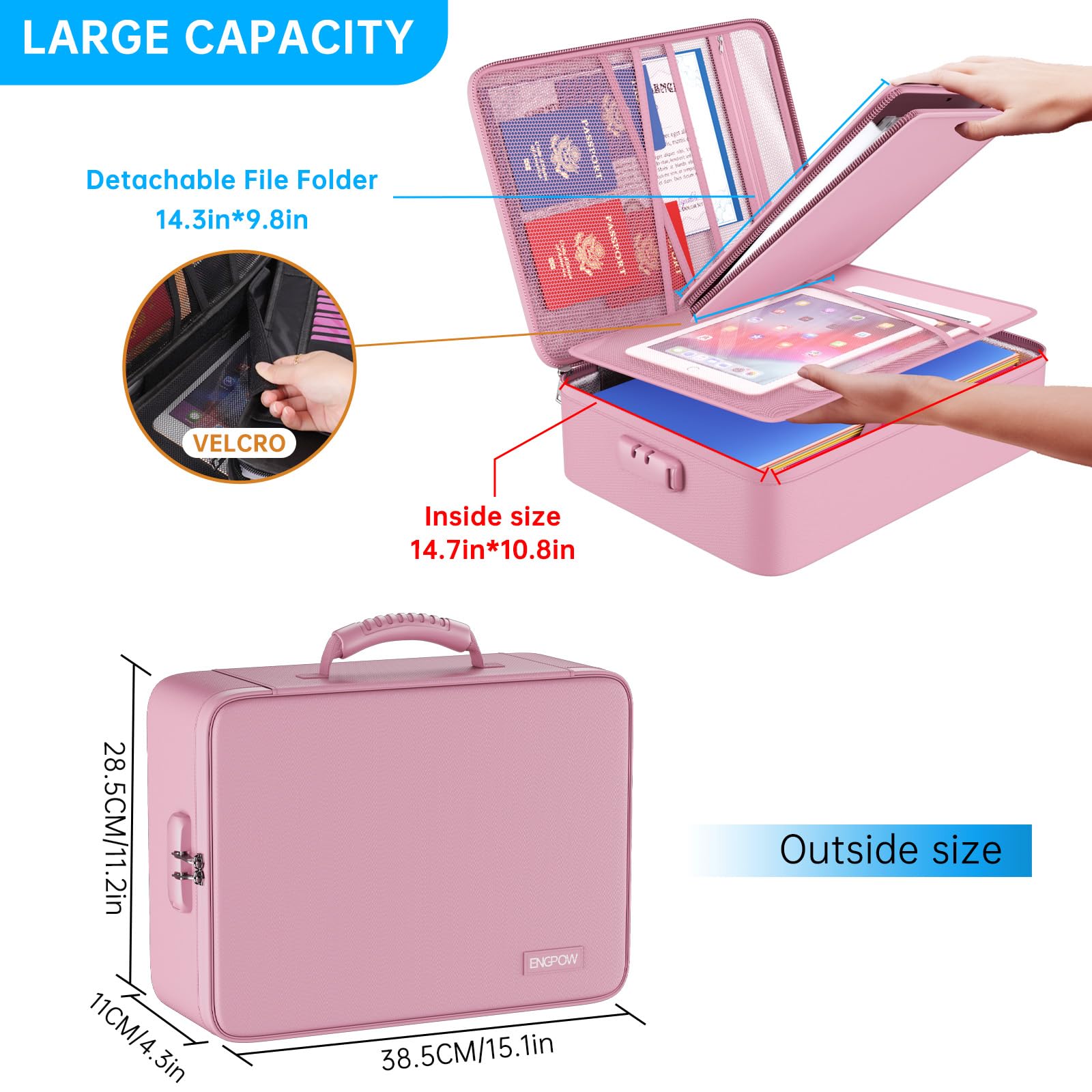 ENGPOW Fireproof File Organizer Bag with 13 Pockets Accordion File Folder