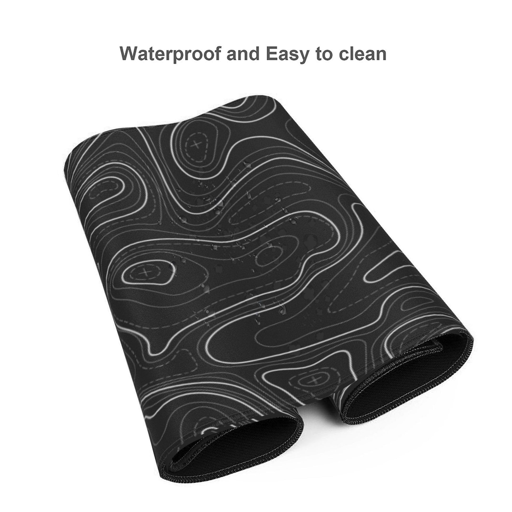 BEYIMEN Gaming Mouse Pad, Black Topographic Pattern, 35.4 x 15.7 in