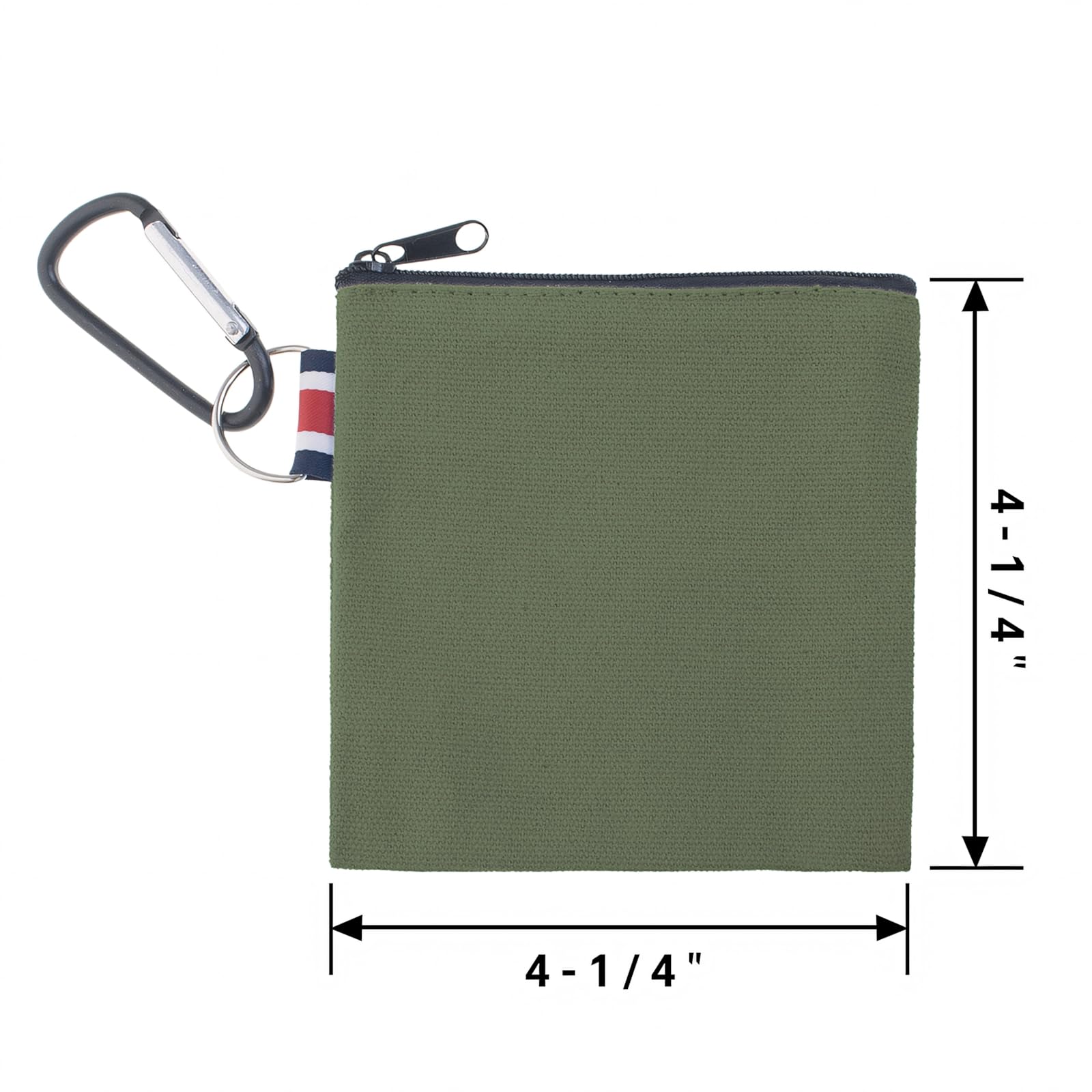 Muka 12 Pack Coin Purse with Carabiner Cotton Canvas Pouch 4-1/4 x 4-1/4 Inches-Mixed