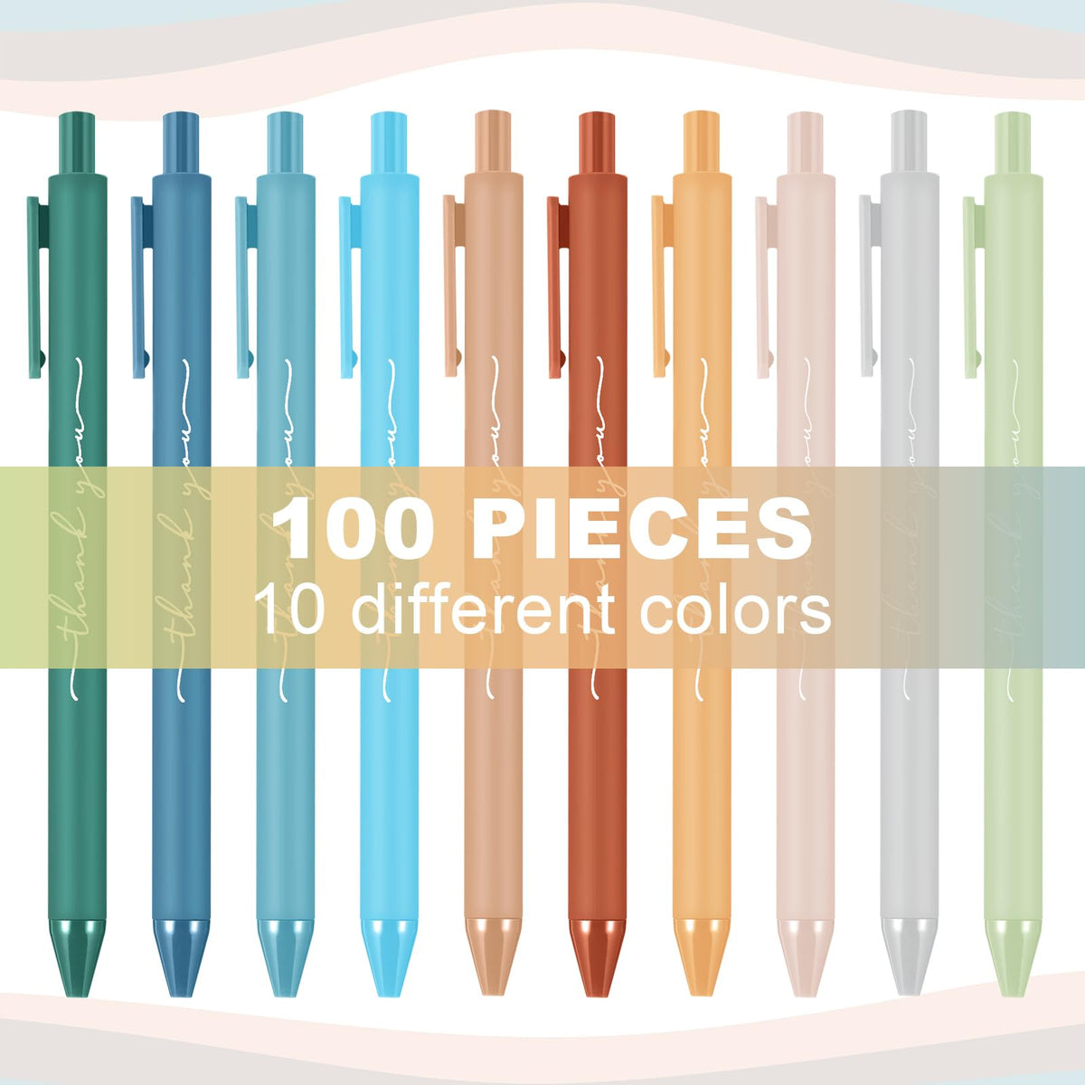 Dispowreath 100 Pcs Thank You Pen Bulk Cute Server Ballpoint, Morandi