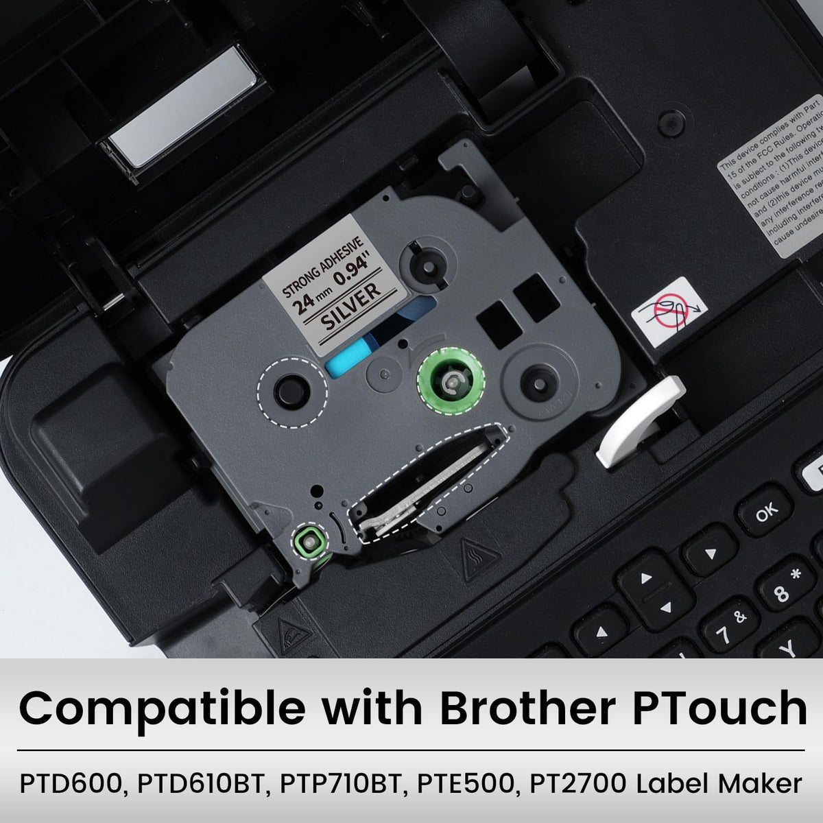 Compatible with Brother TZe-S951 Extra Strength Adhesive Label 24mm Sliver