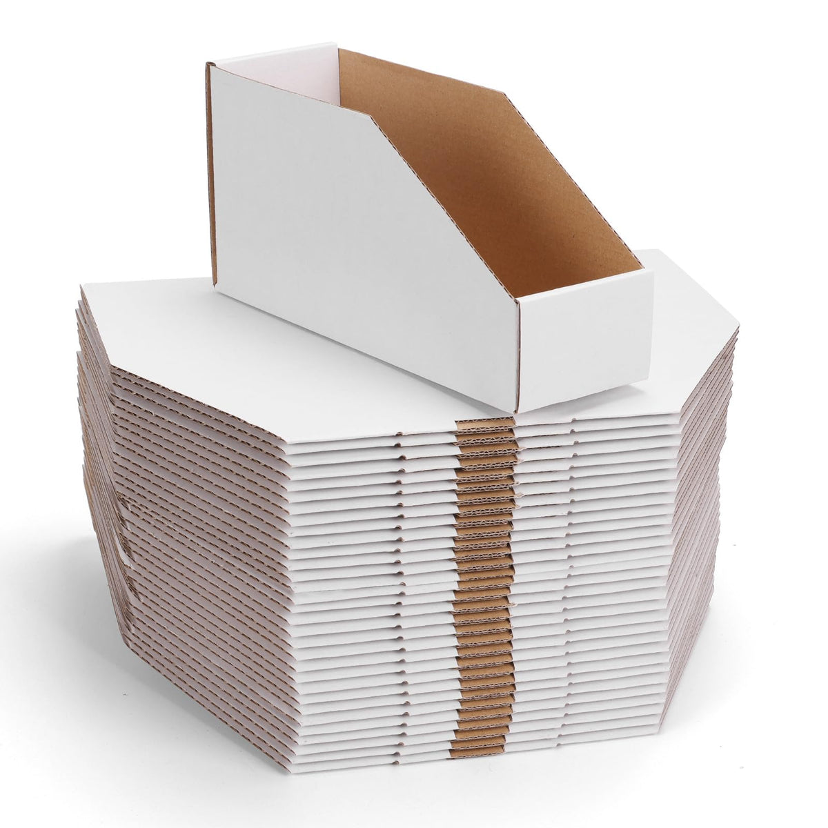 ZBEIVAN Cardboard Storage Bins Boxes 35 Packs 9.4x3x4.5 Inches, Easy Assembly Pantry Organizer Bins