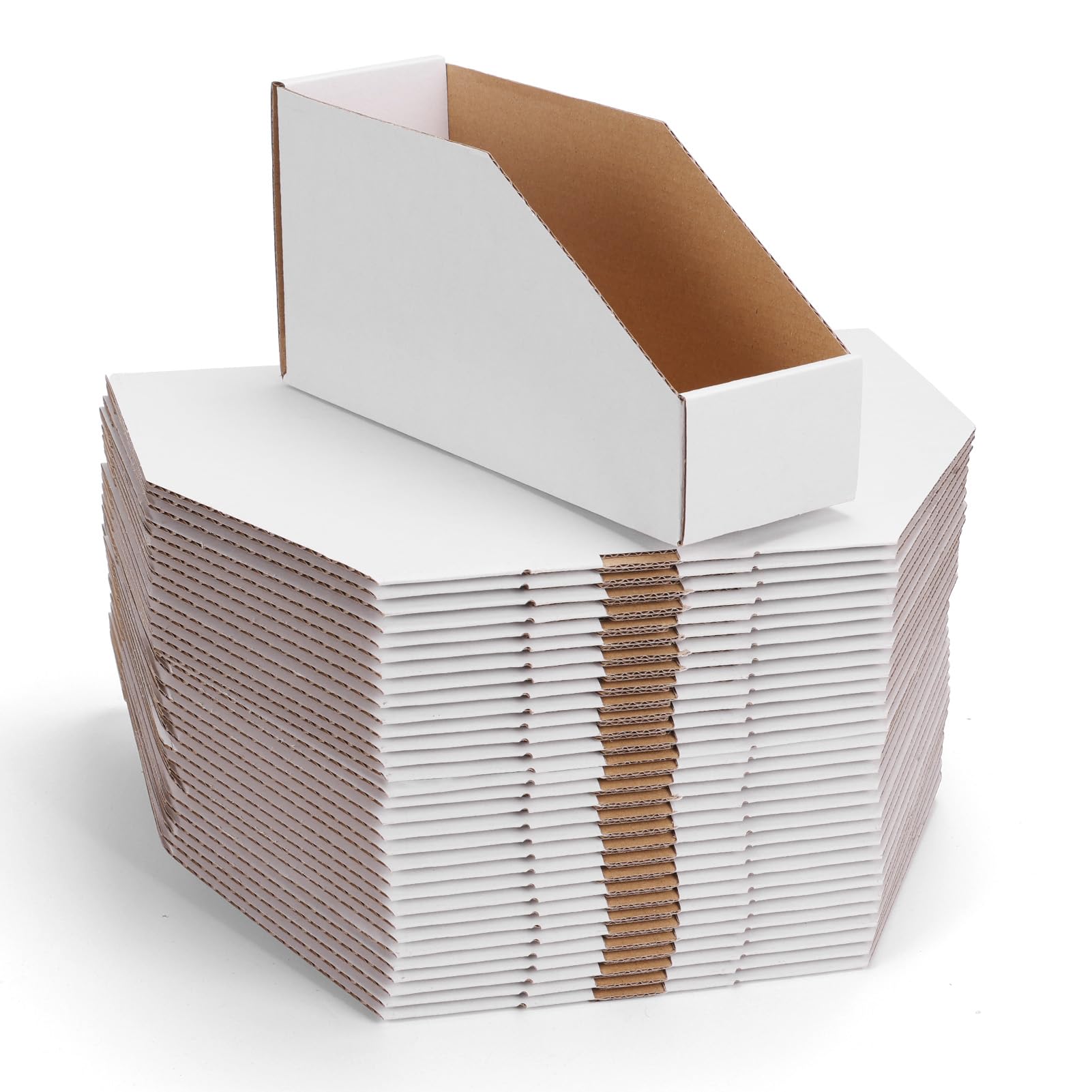 ZBEIVAN Cardboard Storage Bins Boxes 35 Packs 9.4x3x4.5 Inches, Easy Assembly Pantry Organizer Bins