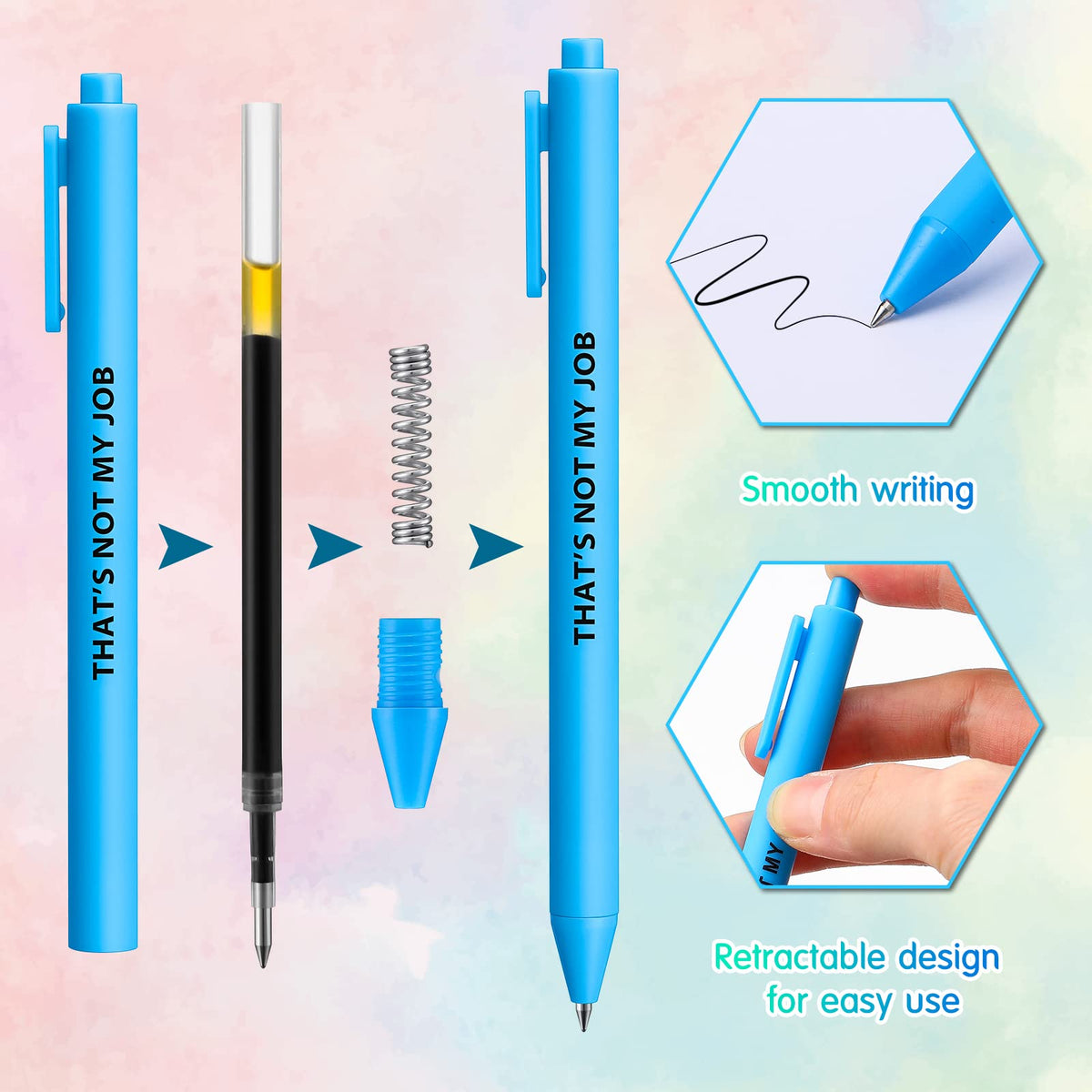 Epakh 50 Pcs Funny Pens Bulk, Motivational, Bright Colors