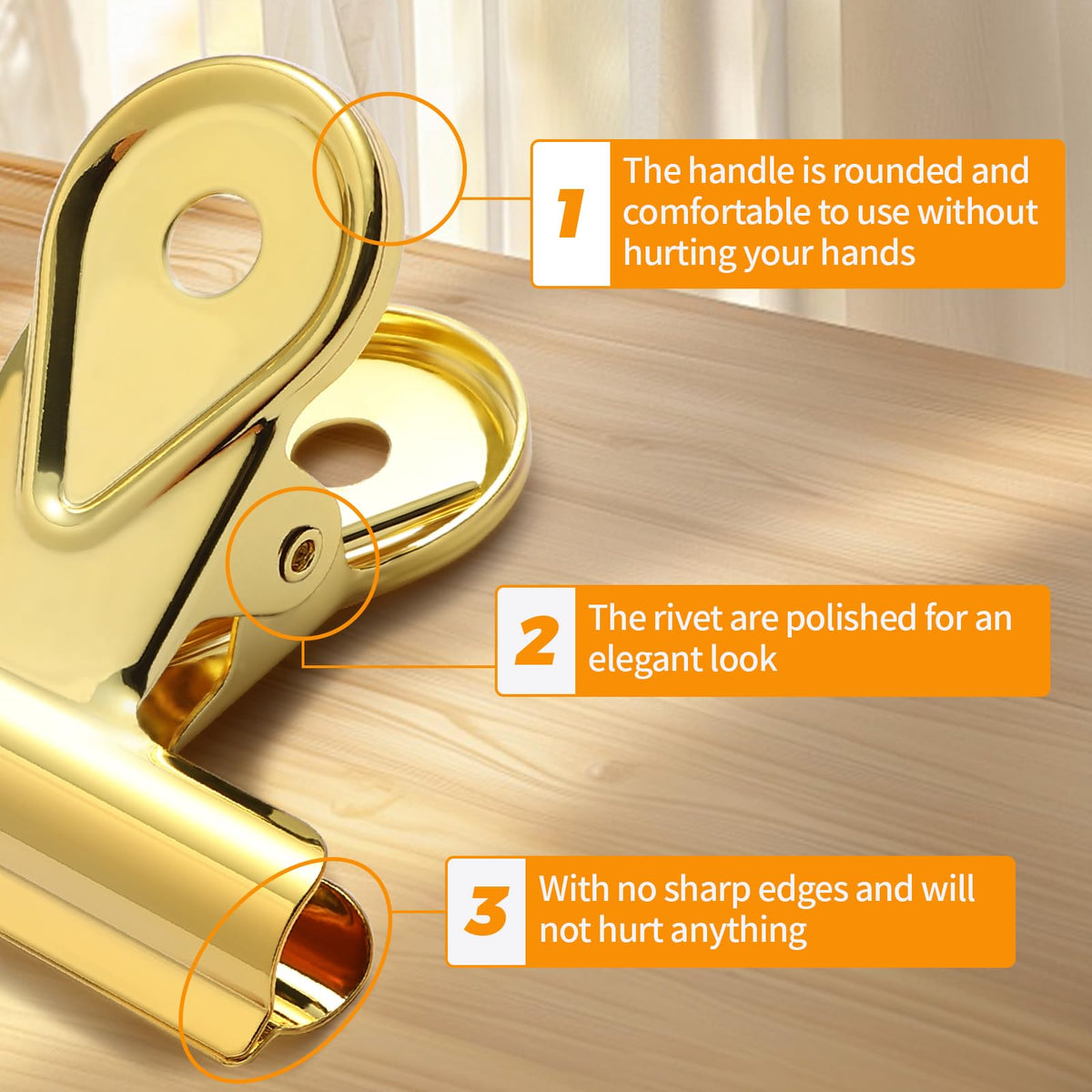 SIAMESE Bulldog Clips, 8 Pcs Binder Clips for Office & Kitchen, Multi-Purpose Binder and Food Bag