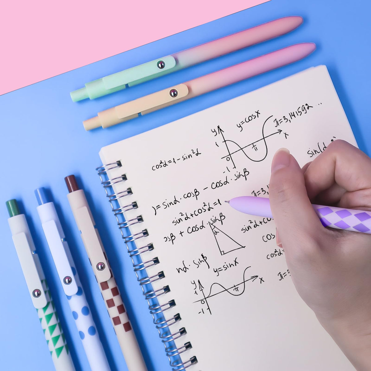 YOXMJDB Gel Pens,10 Pcs Medium Point Smooth Writing Pens Cute Pens for Women, High-End Series 0.7mm