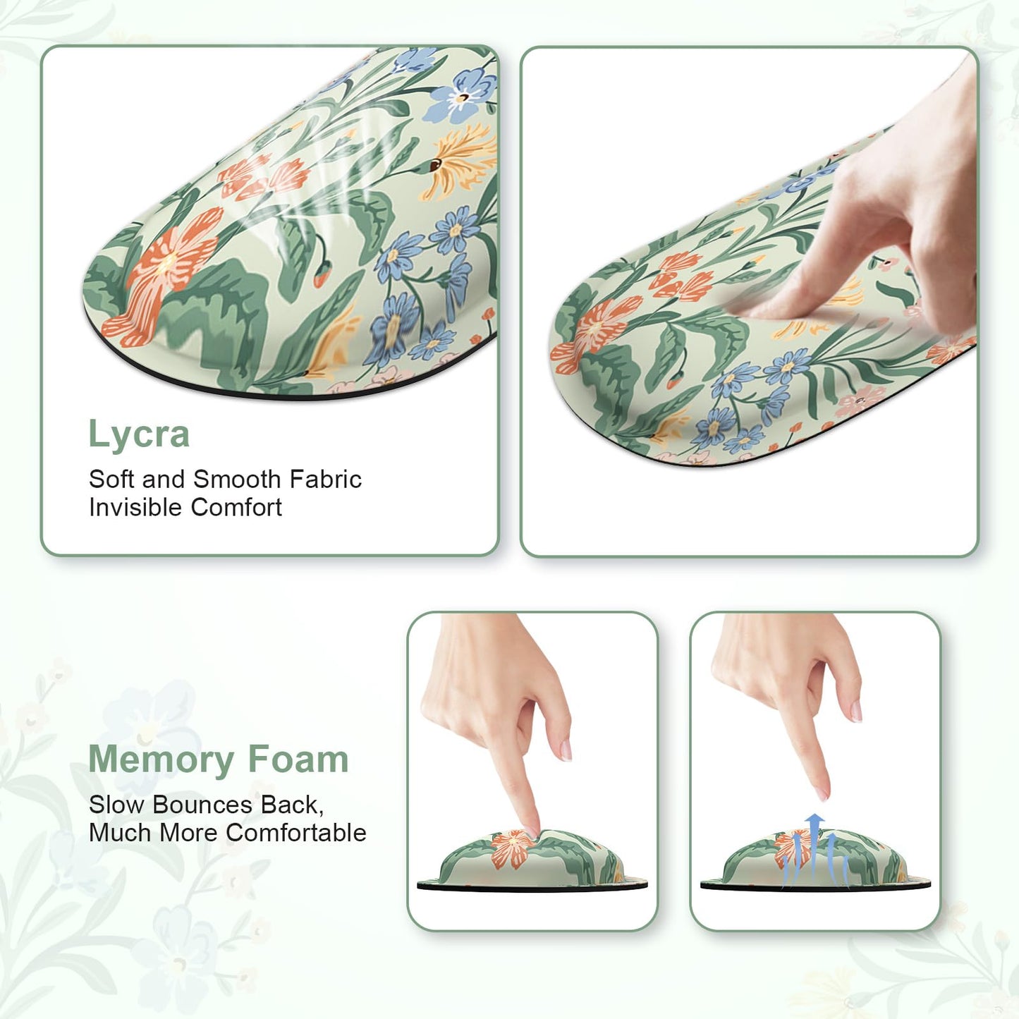 iCasso Ergonomic Mouse Pad, Keyboard Wrist Rest, Memory Foam Mousepad with Wrist Support, Easy