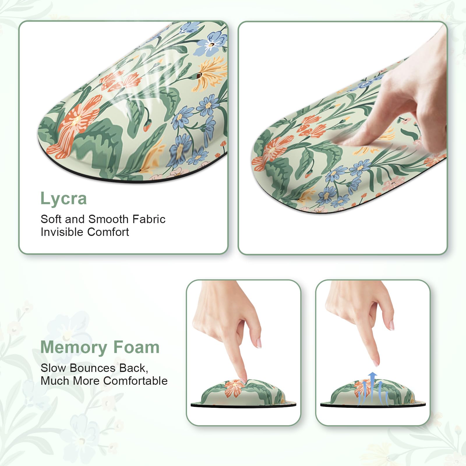 iCasso Ergonomic Mouse Pad, Keyboard Wrist Rest, Memory Foam Mousepad with Wrist Support, Easy