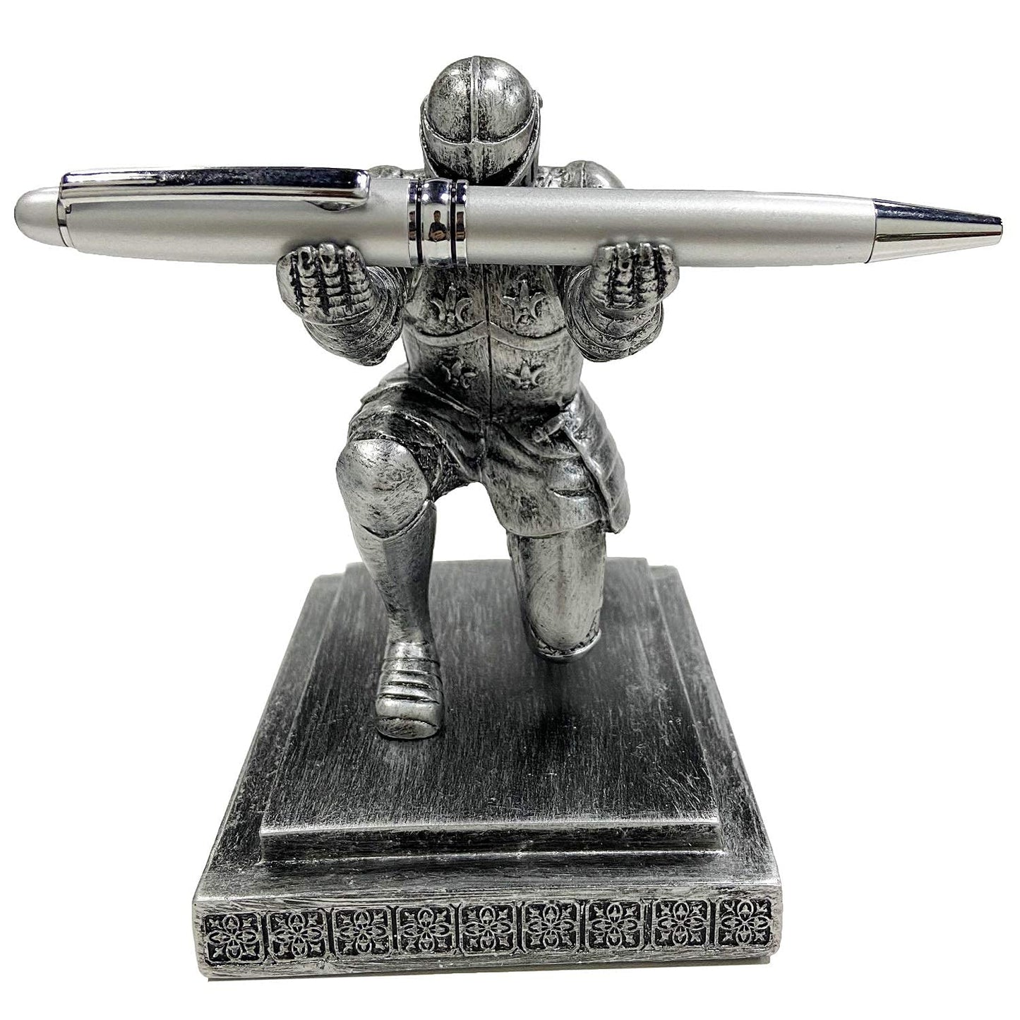 Ofiedx Executive Kneeling Knight Pen Holder with Pen - Unique Office Gifts