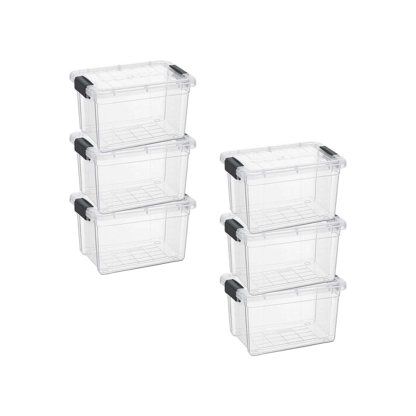 Superio 1.4 Quart Mini Clear Plastic Storage Container with Lid, Stackable Small Organizer Box for