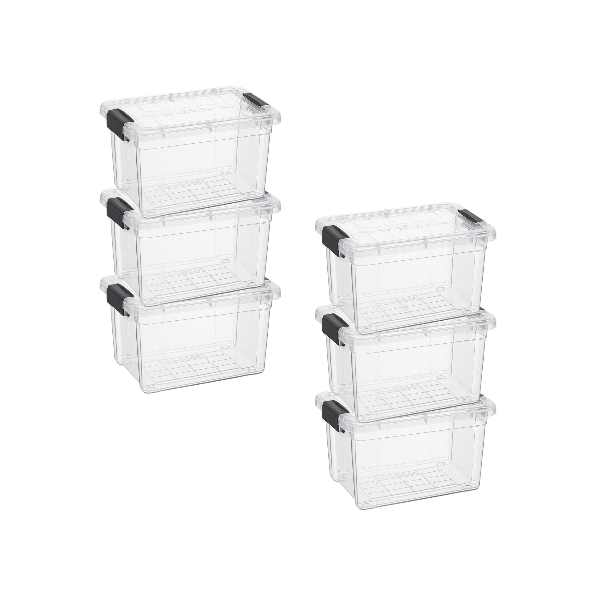 Superio 1.4 Quart Mini Clear Plastic Storage Container with Lid, Stackable Small Organizer Box for