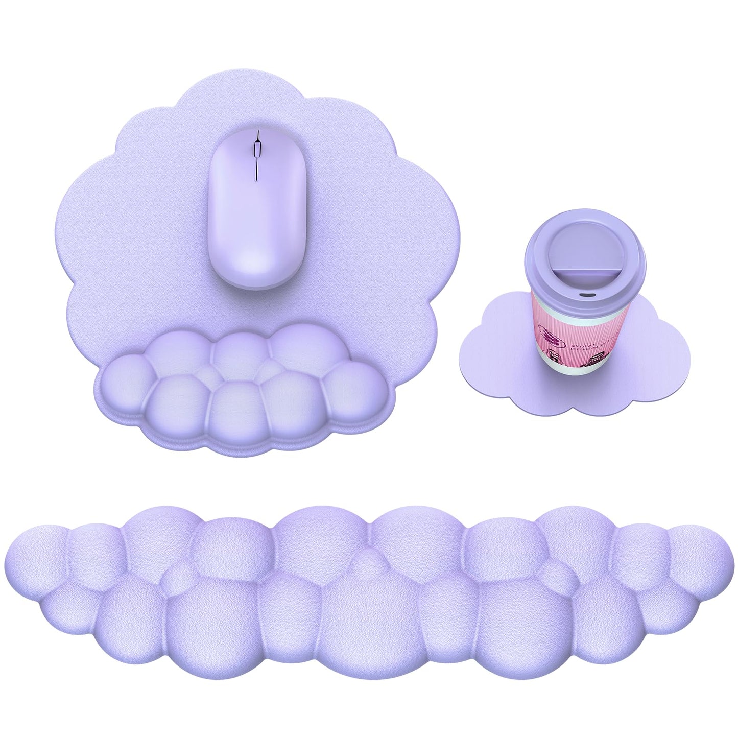 MOKURU Cloud Mouse Pad with Wrist Rest, Cloud Keyboard Wrist Rest, Mouse Pad Wrist Support
