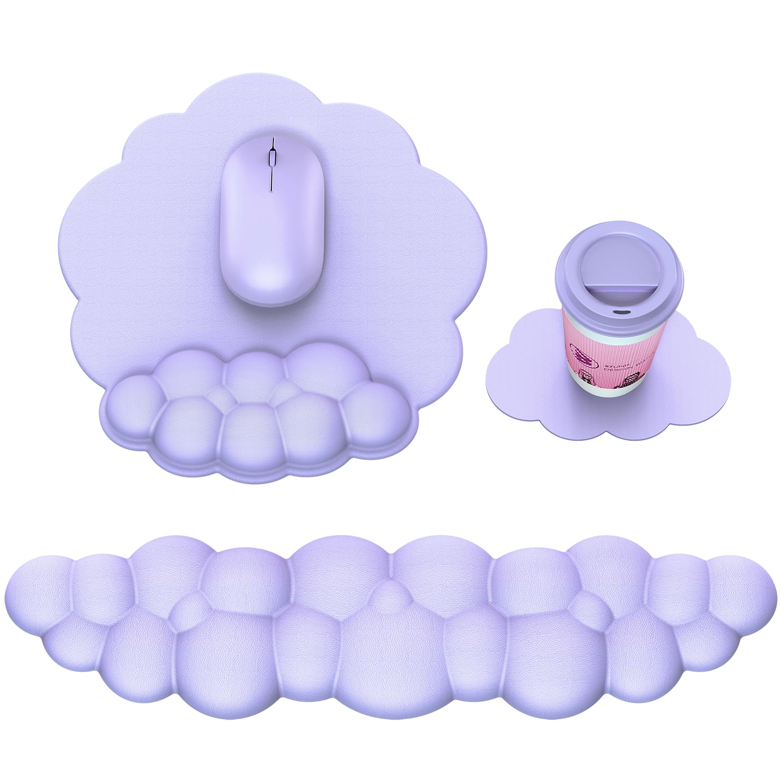MOKURU Cloud Mouse Pad with Wrist Rest, Cloud Keyboard Wrist Rest, Mouse Pad Wrist Support