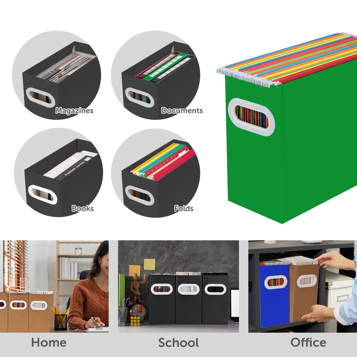 Aosric Hanging File Organizer, Cardboard File Folder Organizer for Letter Size, Desk Documents