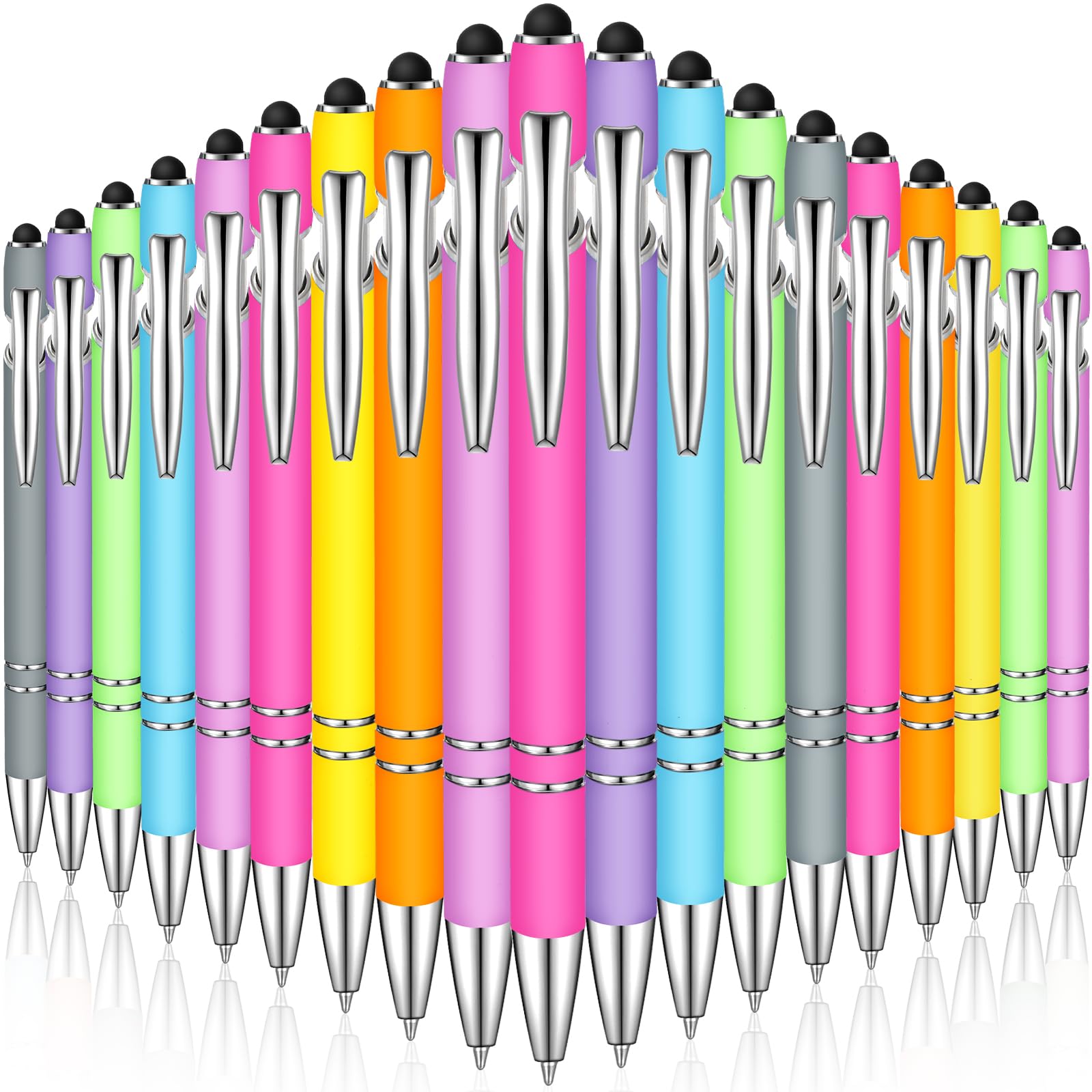 Zonon 38 Pcs Stylus Ballpoint Pens, Metal Rubberized Grip, Macaron Colors