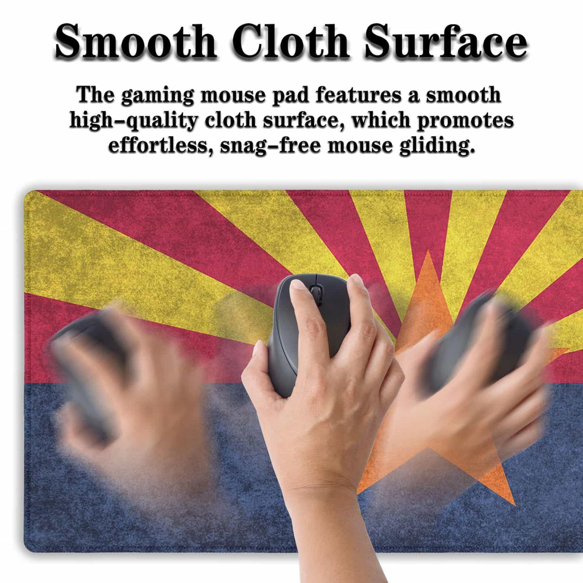Samgula Gaming Desk Mat - Yellow Modern Mouse Pad, Extra Large Non-Slip Rubber Base, 35.4" X 15.7"