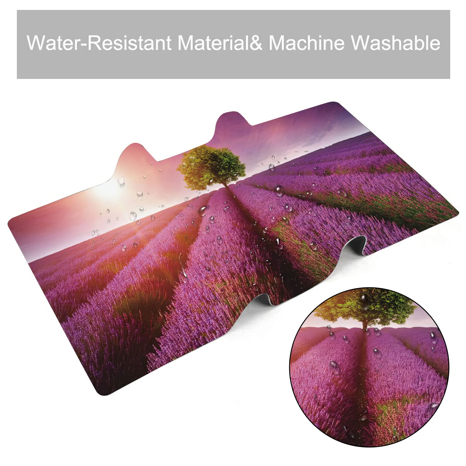 Stunning Lavender Field Landscape Extended Gaming Mouse Pad Large Desk Mat with Non-Slip Rubber
