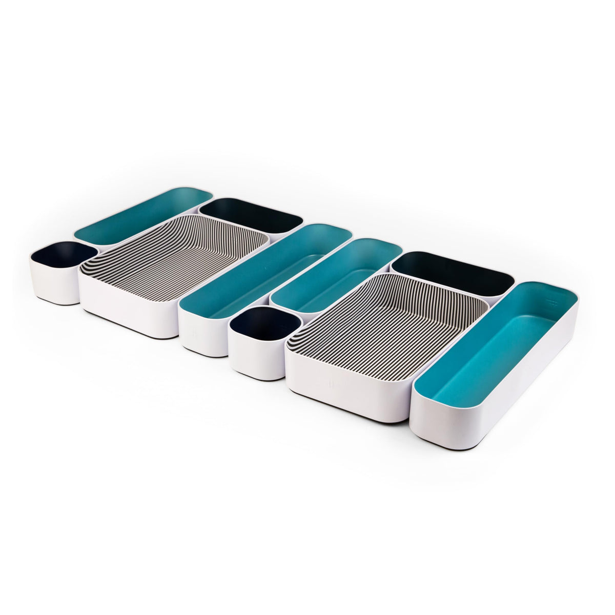 Three by Three Seattle Metal Drawer Organizer Tray Set, 10-Pc (Assorted)