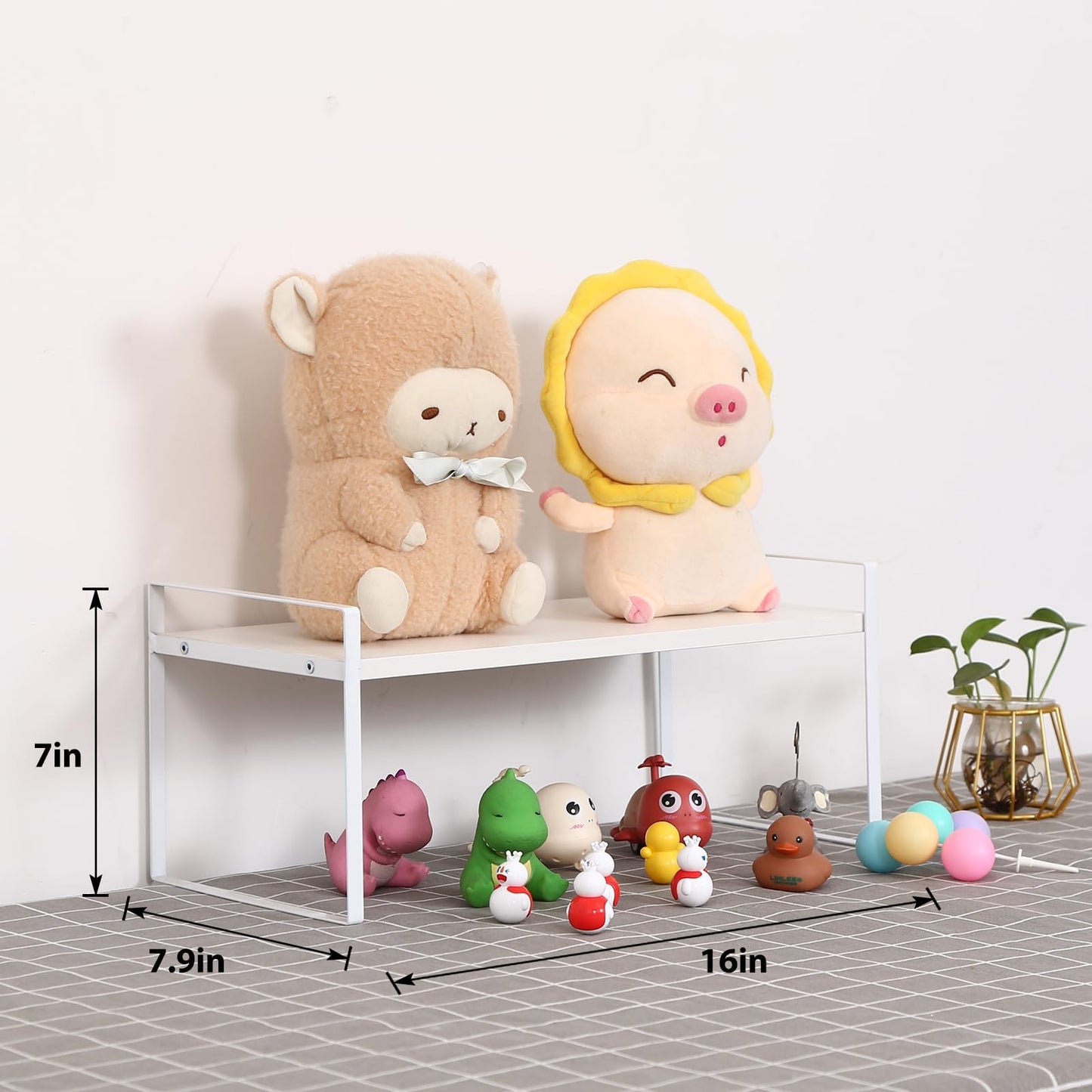 YGYQZ Desk Shelf Organizer, 1-Tier Desktop Bookshelf, White