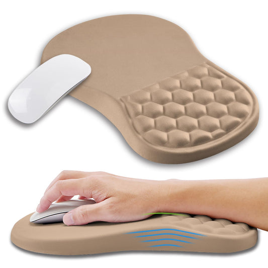 Kuosgm Ergonomic Mouse Pad Wrist Support with Memory Foam Massage Bulge, Carpal Tunnel Pain Relief