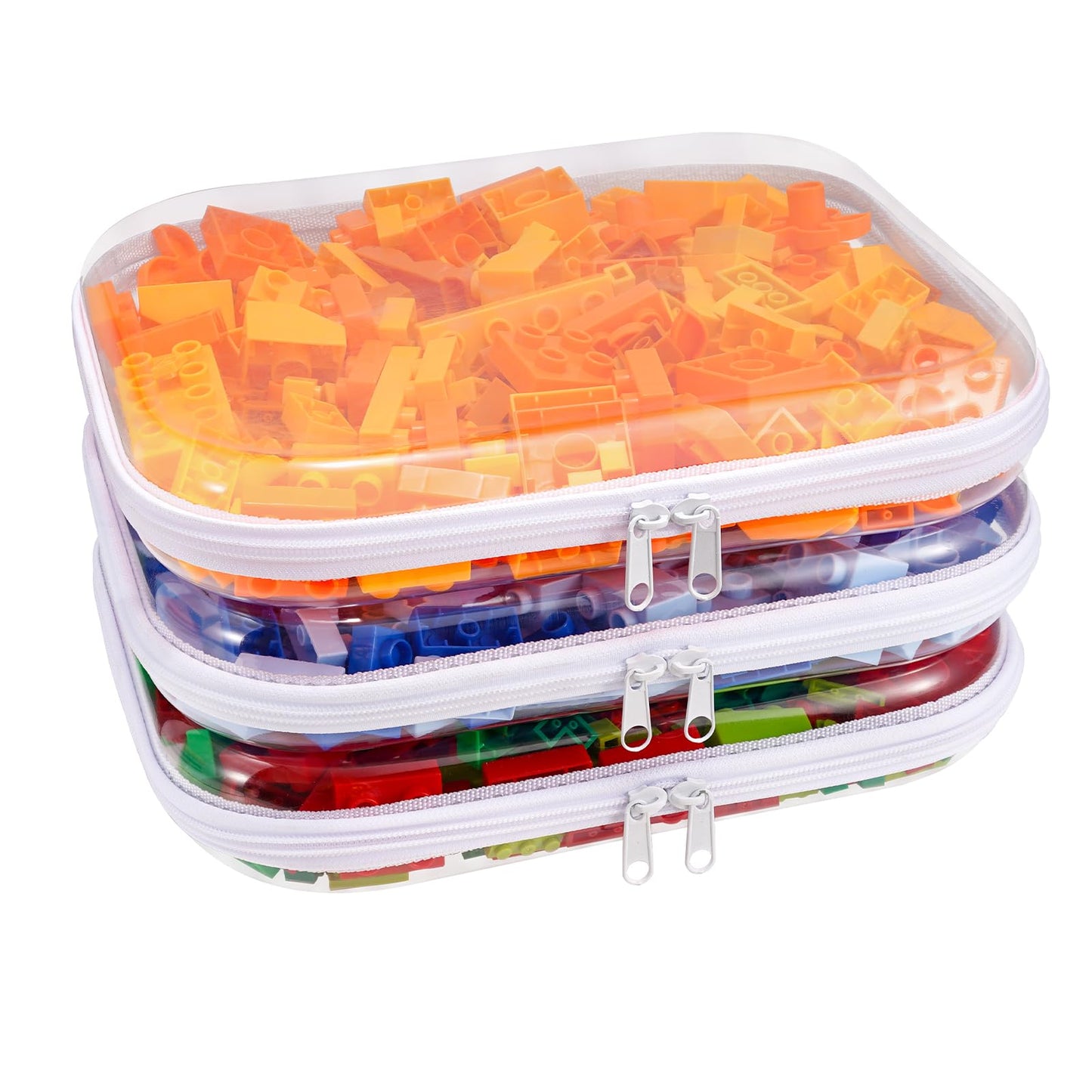 Clear Hard Shell Zipper Case,3PCS Transparent Clear Zipper Pouches,Hard Side Plastic Case