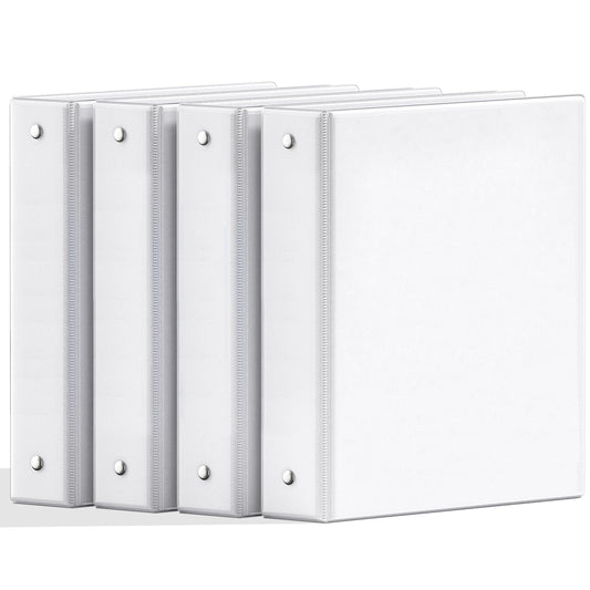 SUNEE 1.5 Inch Binders 3 Ring 4 Pack, PVC-Free Clear View 1 1/2 Inch Binders (Fits 8.5x11 Inches)