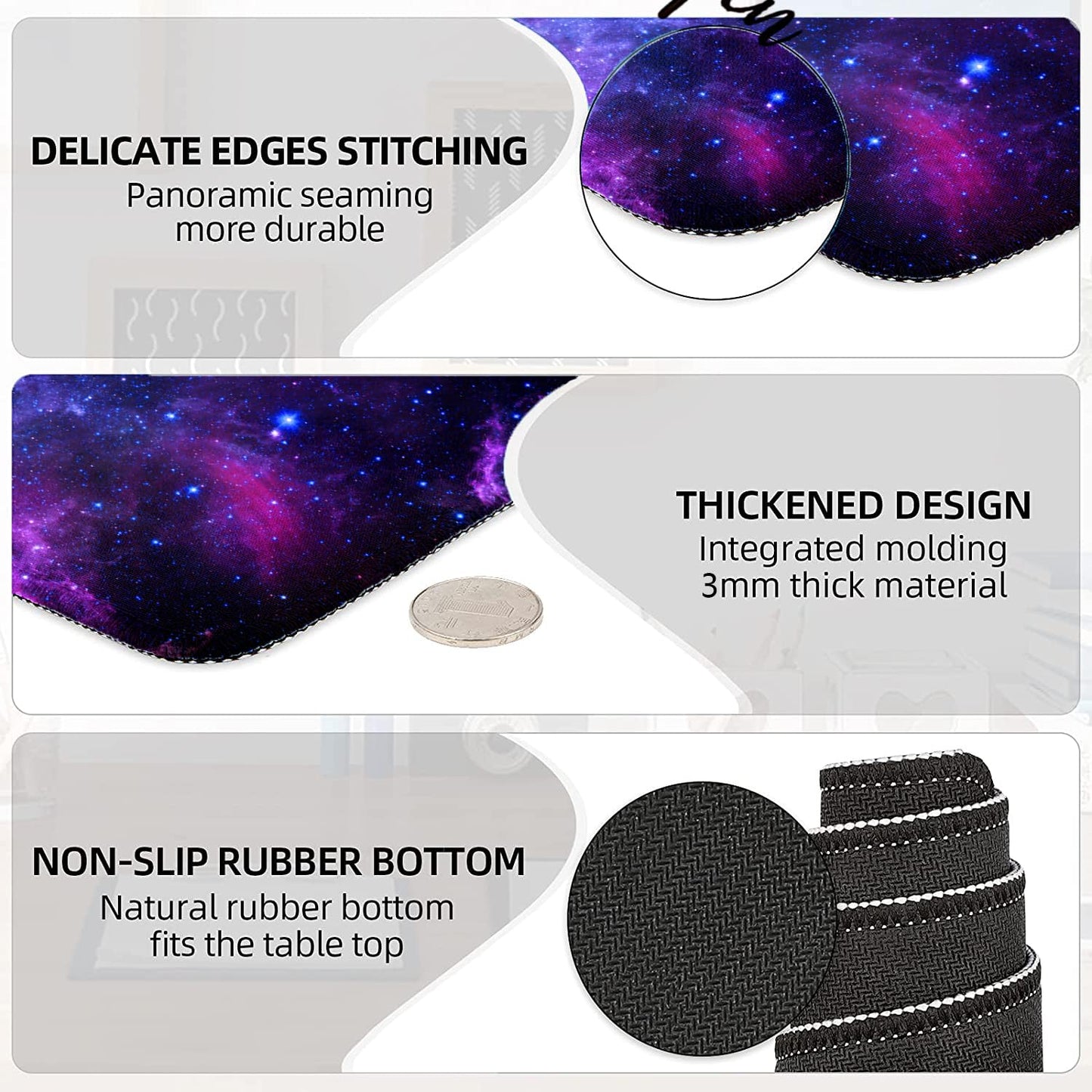 Lateefah Mouse Pad with Wrist Rest, Desk Mat + Keyboard Wrist Rest Set, Desk Pad for Keyboard and
