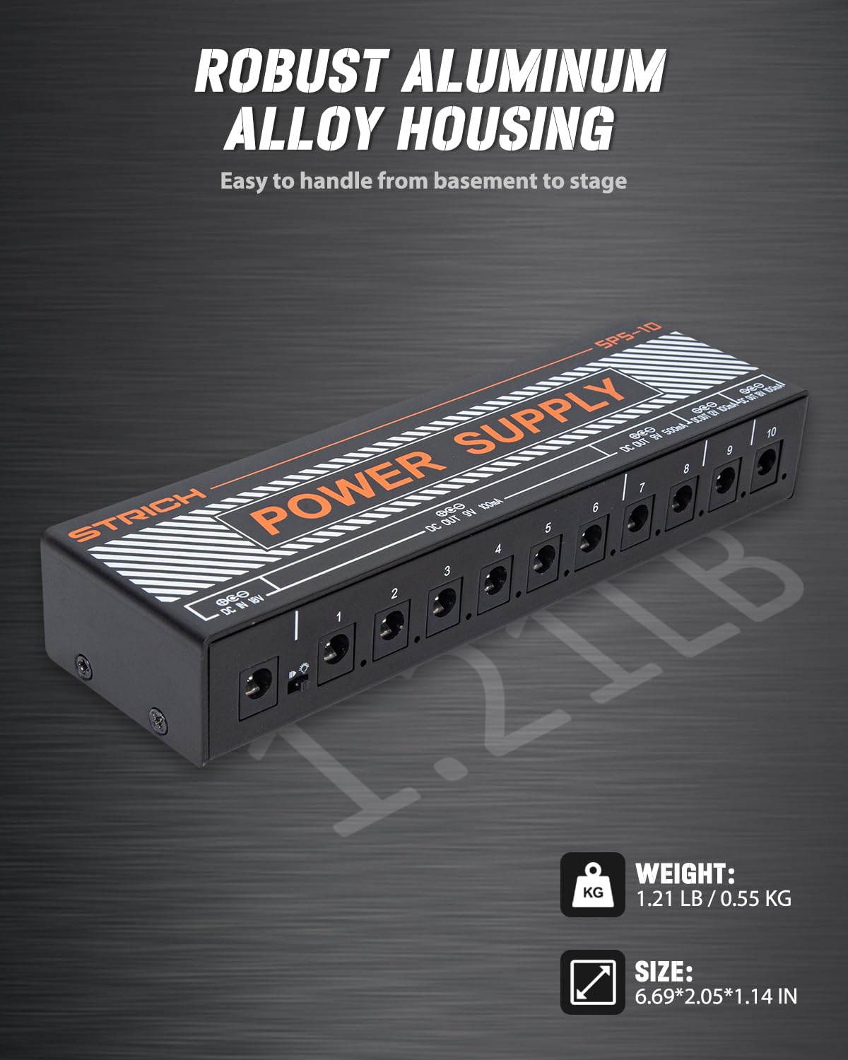 SPS-10 Guitar Power Supply 10 Independent DC Output for 9V/12V/18V (100mA/500mA) Effect Pedal