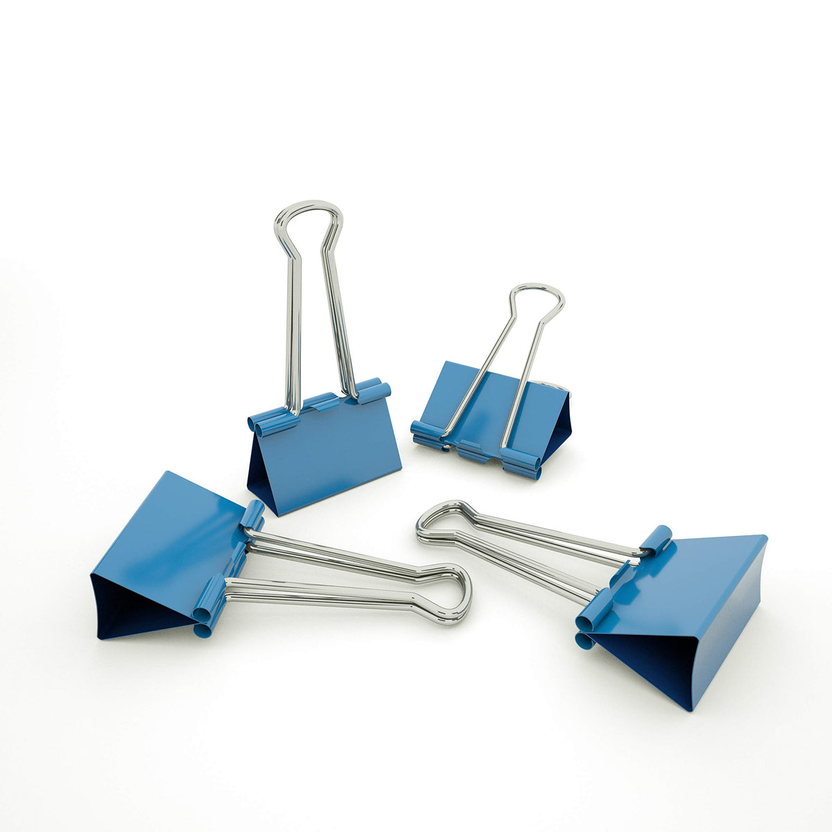 Nctinystore Binder Clips Small Metal Clamp 0.75 inch / 19 mm (Blue, 40-PCS)
