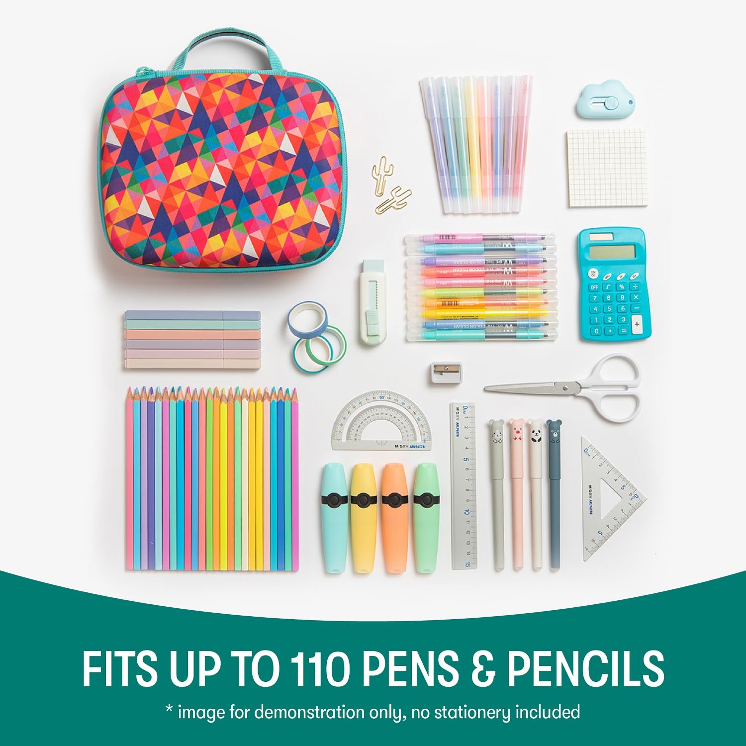 ZIPIT Jumbo Pencil Case, Cute Aesthetic Large Capacity Pencil Box, Colorful