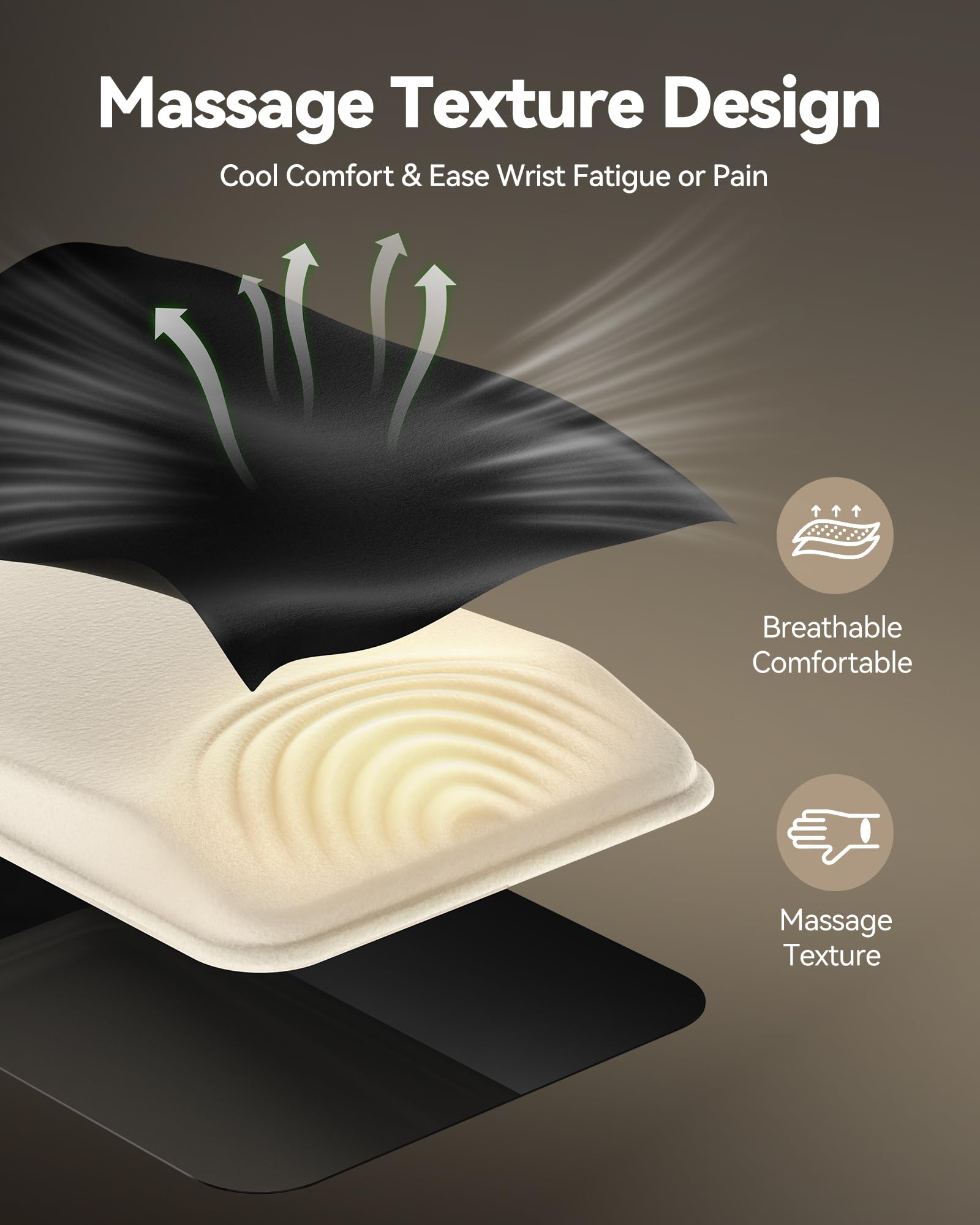 TECKNET Ergonomic Mouse Pad with Wrist Rest, All-Day Comfort & Pain Reliefv