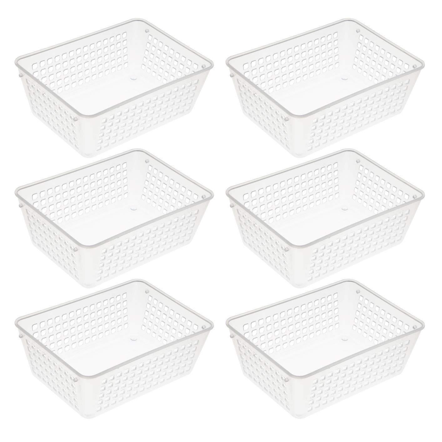 YBM Home 6-Pack Small Plastic Storage Baskets for Home Junk Drawers and Office Desktop Drawers