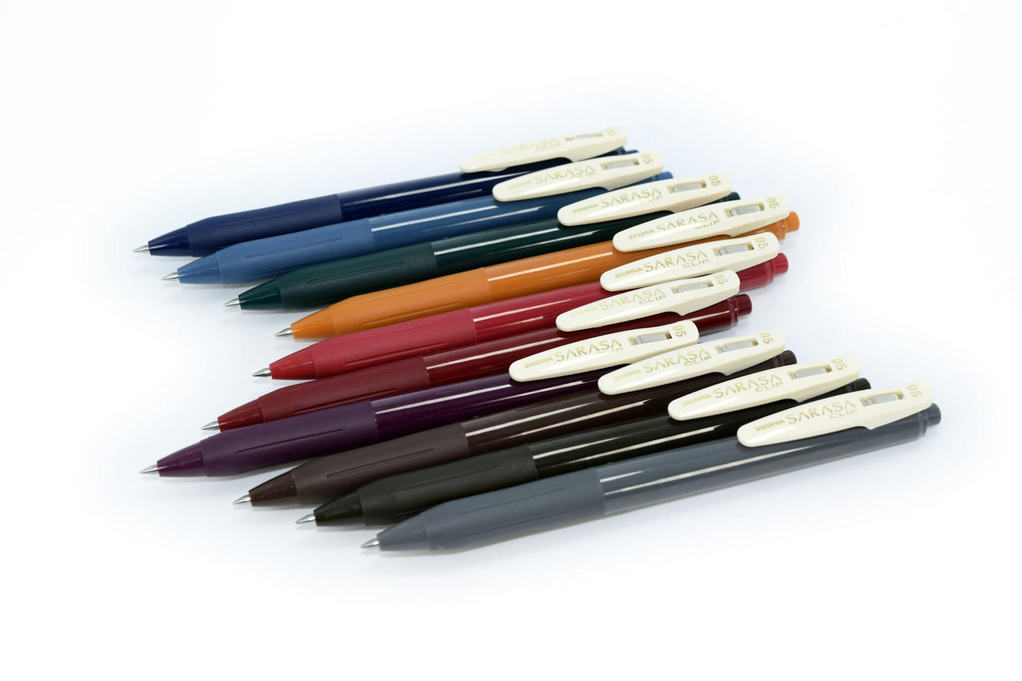 Zebra Pen SARASA Clip Retractable Gel Pen, Assorted Vintage Ink, 10-Pk