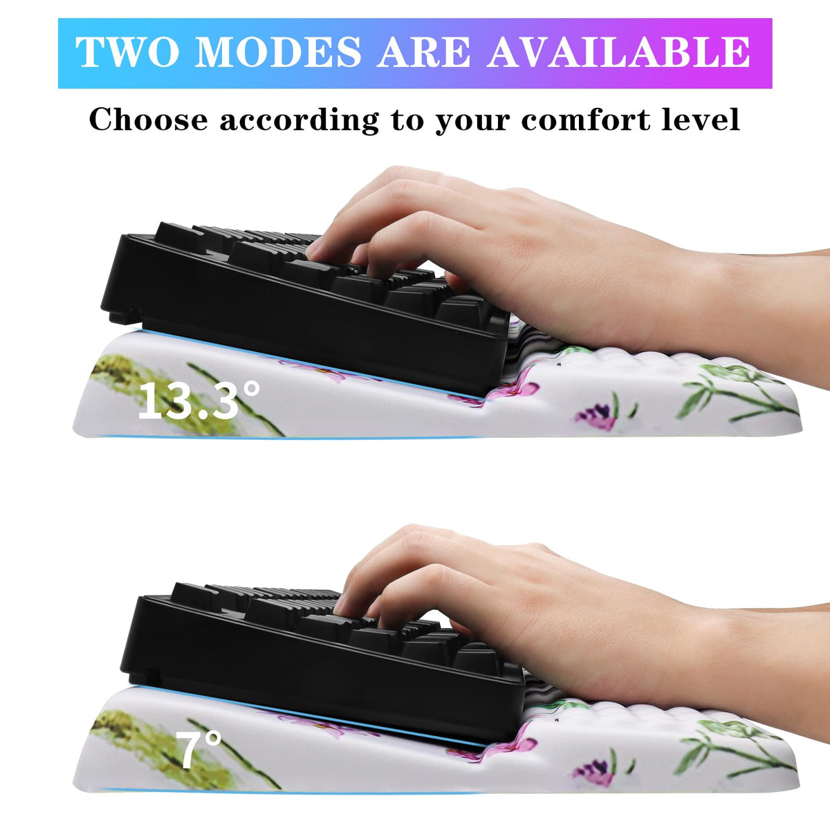 Computer Keyboard Stand with Wrist Rest, Ergonomic Tilted Keyboard Holder - Keyboard Riser with