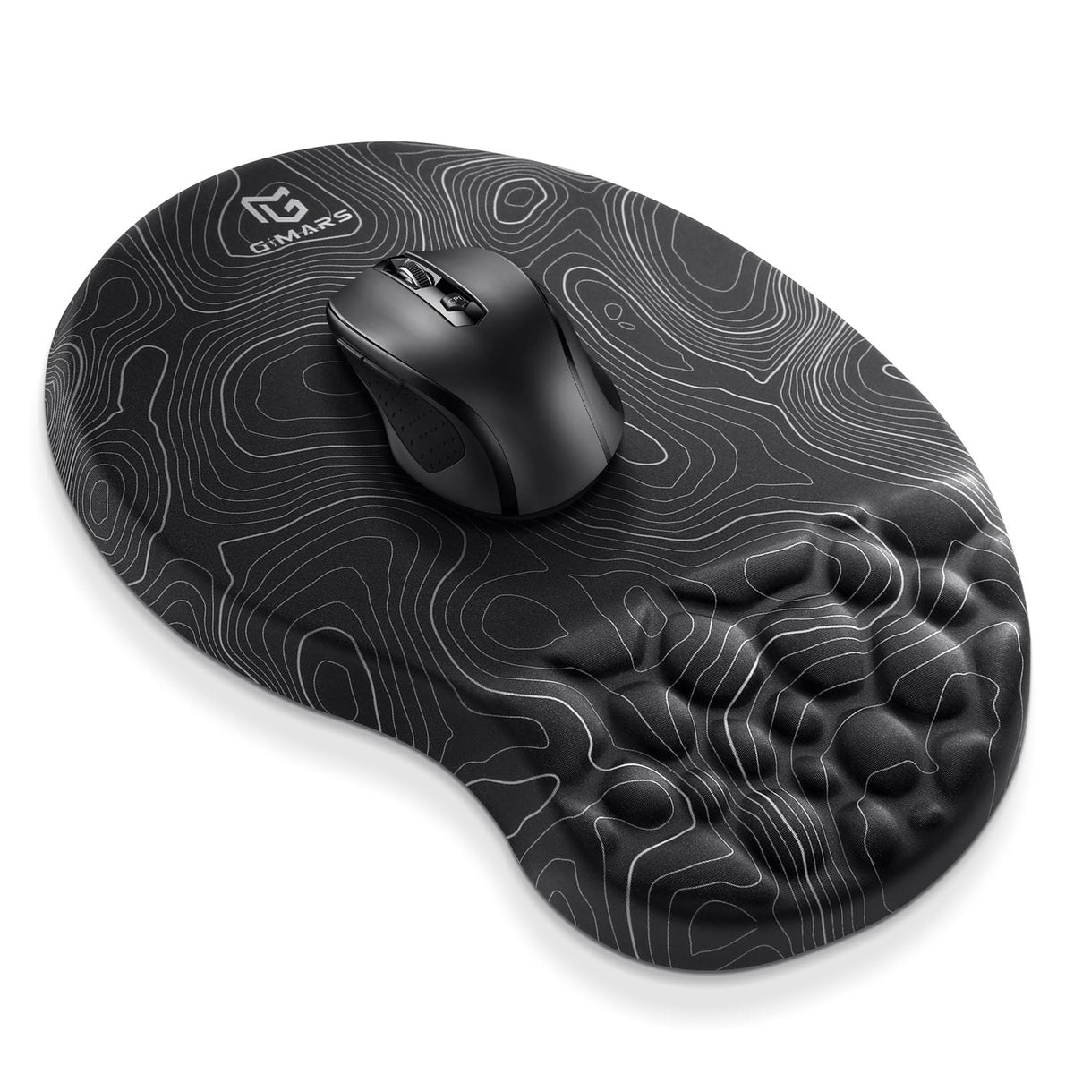 Gimars Upgrade Ergonomic Mouse Pad Wrist Rest with Memory Foam Massage Bump, Enlarge [ 30% Larger
